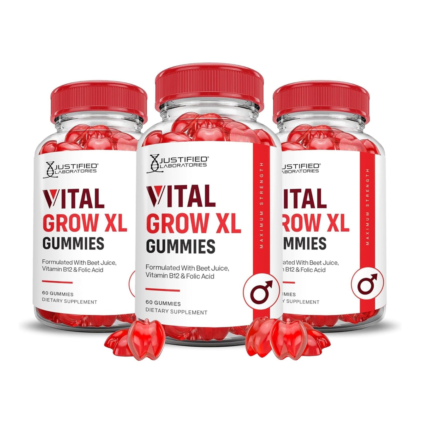 Justified Laboratories Vital Grow XL Gummies 180 Gummies