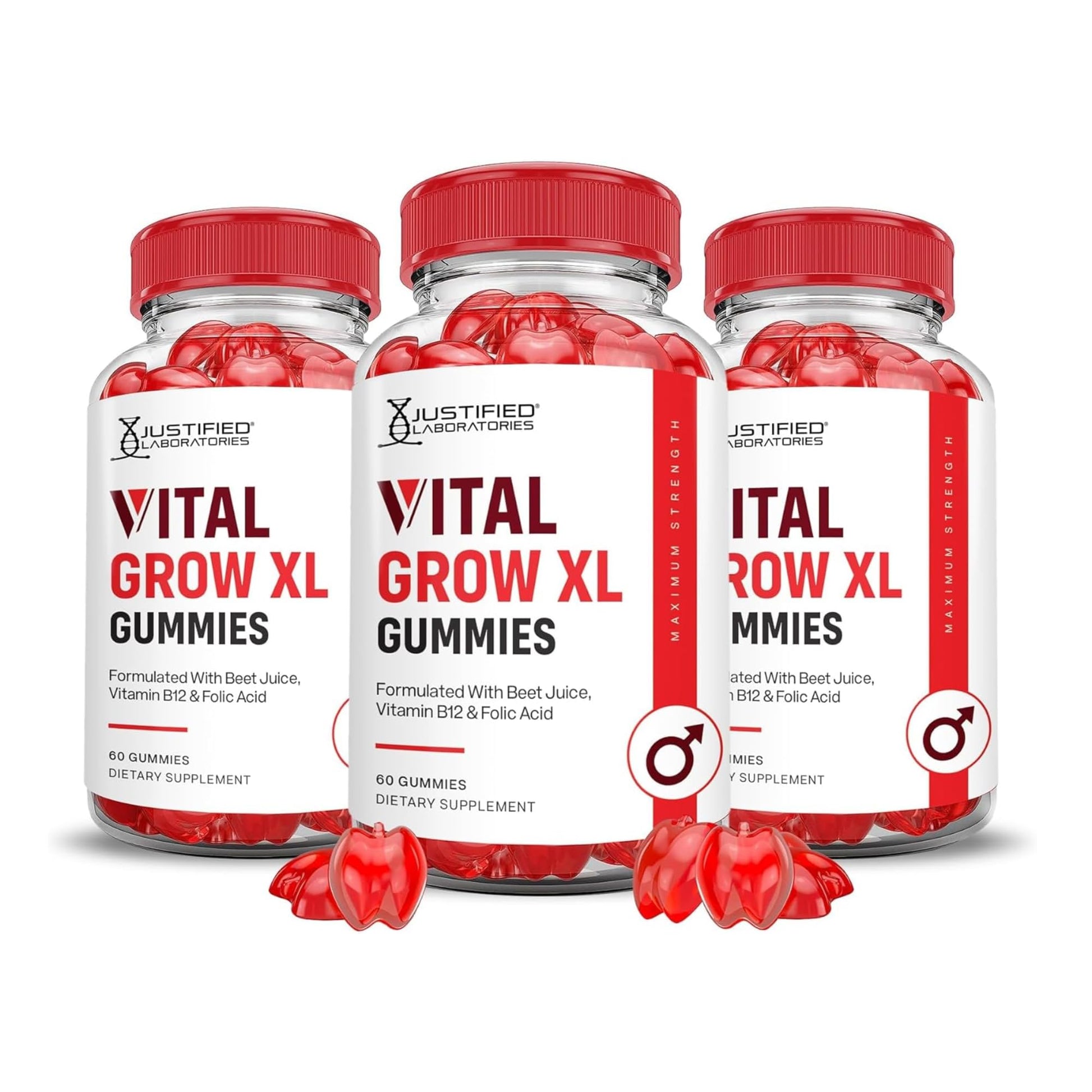 Justified Laboratories Vital Grow XL Gummies 180 Count