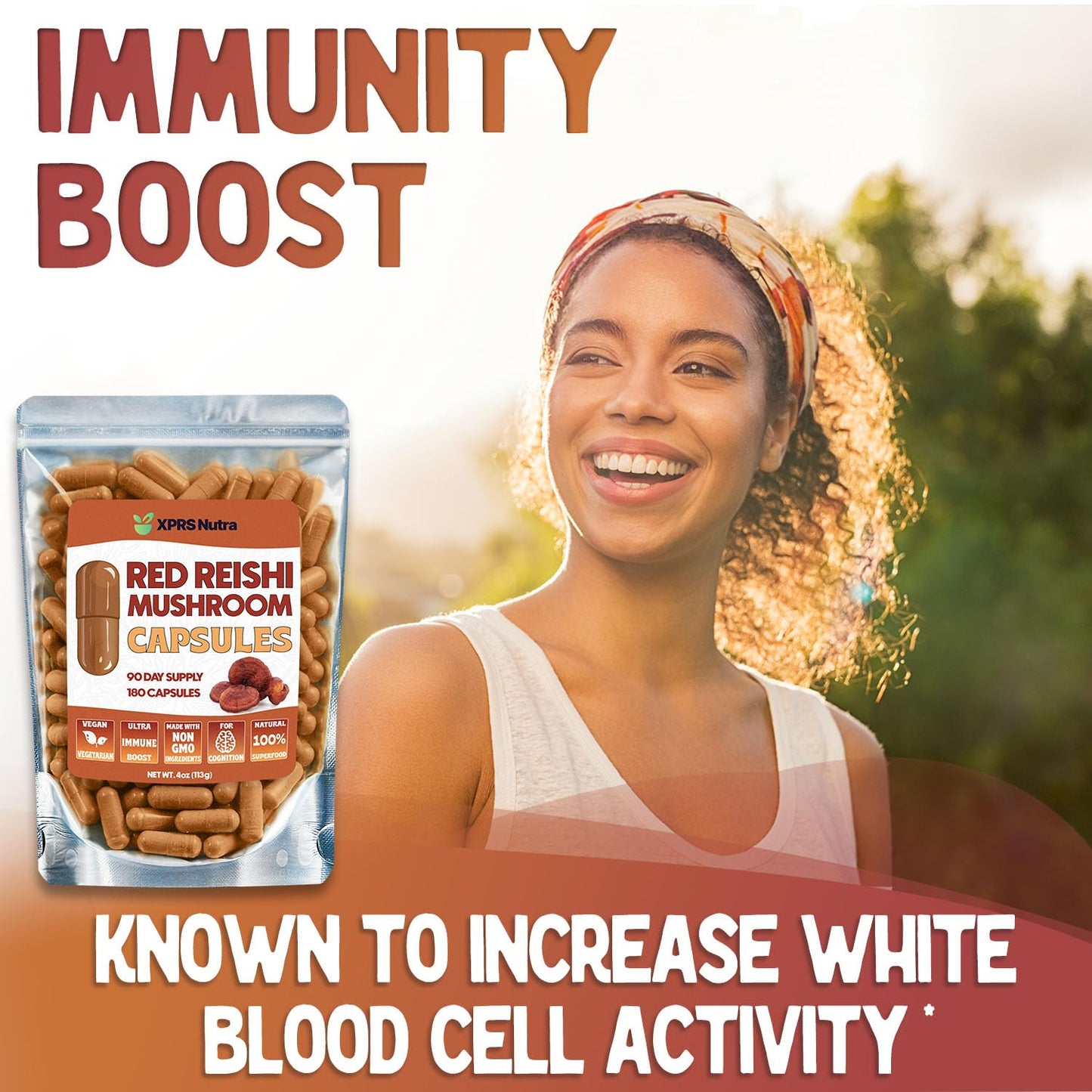 XPRS Nutra Reishi Mushroom Capsules, 180 Capsules