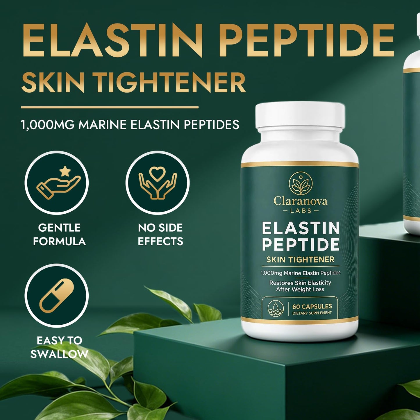 Claranova Marine Elastin Peptides Supplement Capsules 60 Count