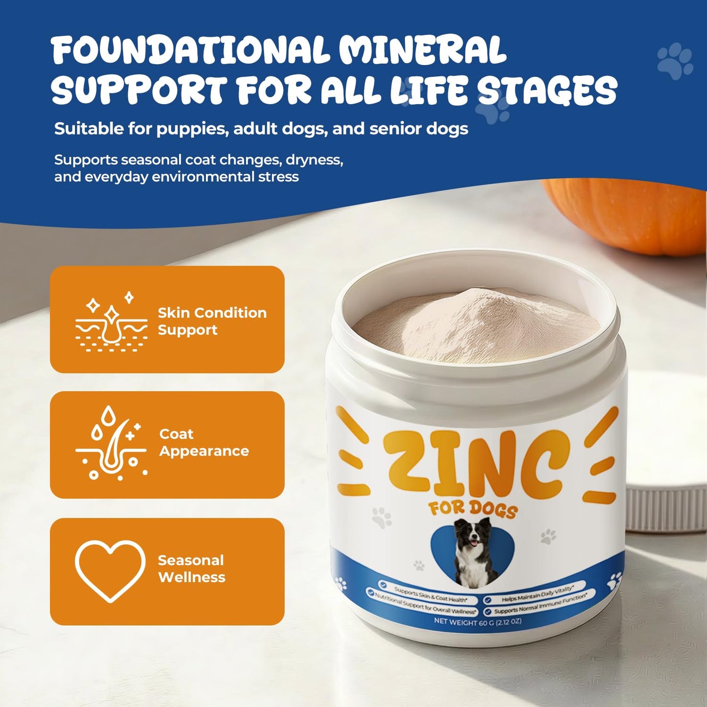 BrightBarki Zinc Supplement for Dogs Powder 1
