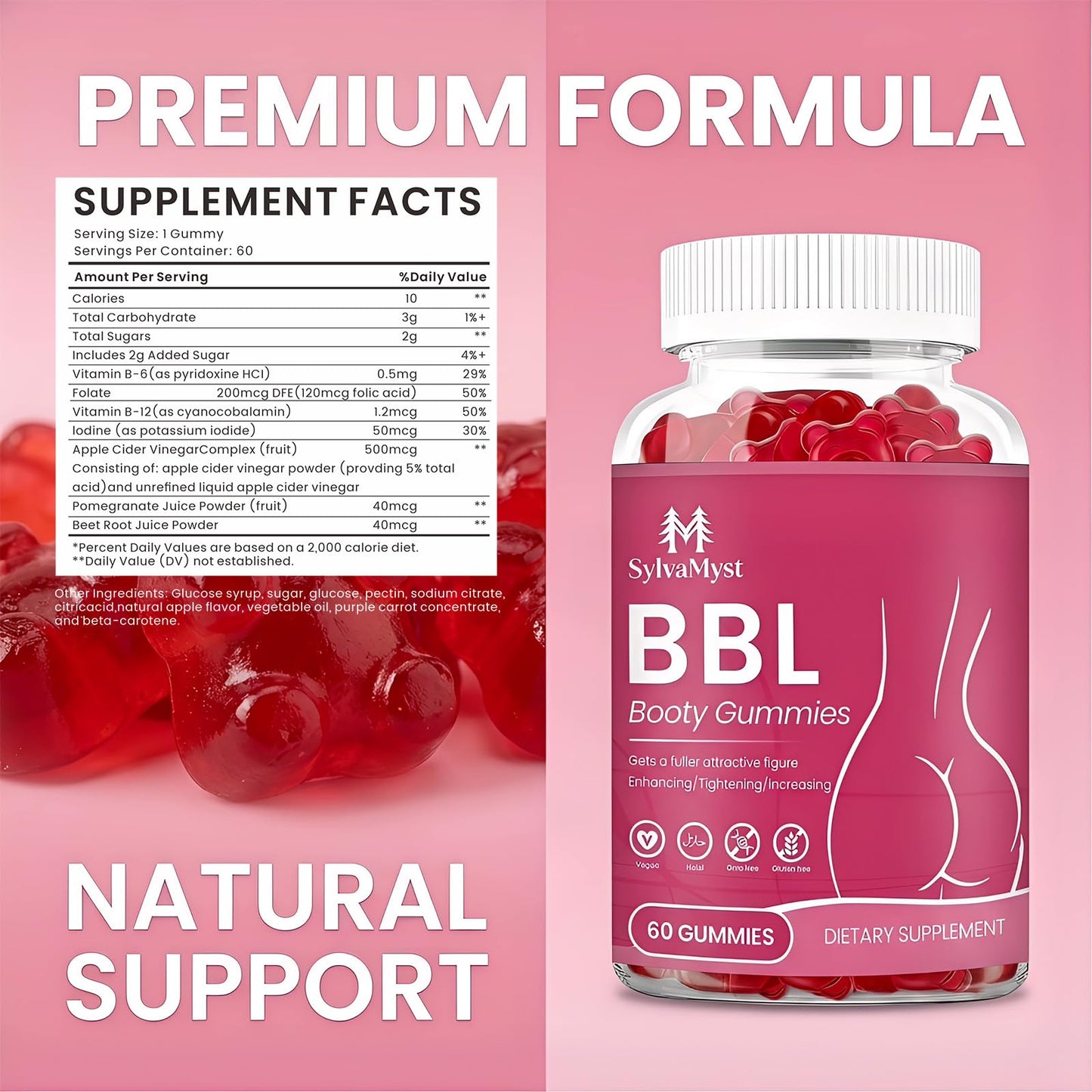 SylvaMyst Booty Gummies for Women Gummy 60