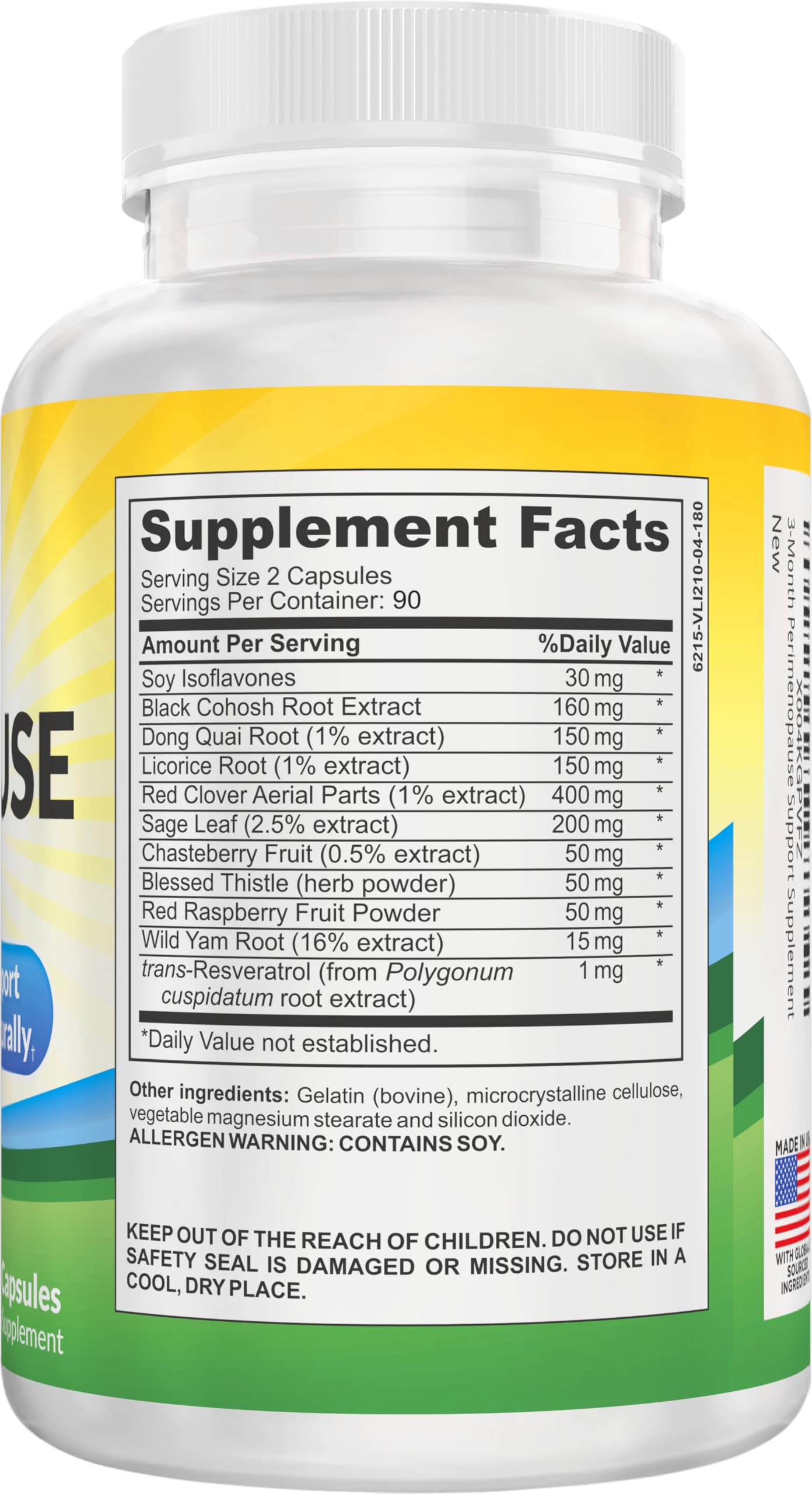 Elevate Recovery Supplements Perimenopause Support Supplement Blend, 180 Capsules