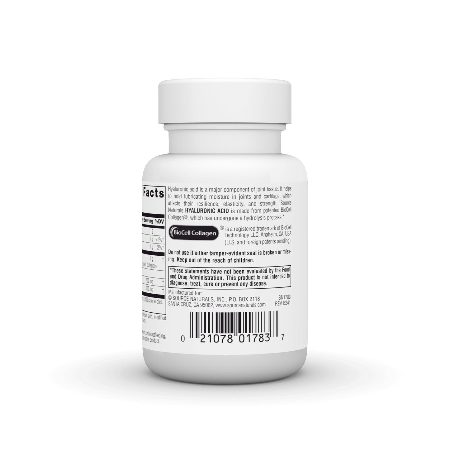 Source Naturals Hyaluronic Acid 50mg Tablet, 30 Tablets