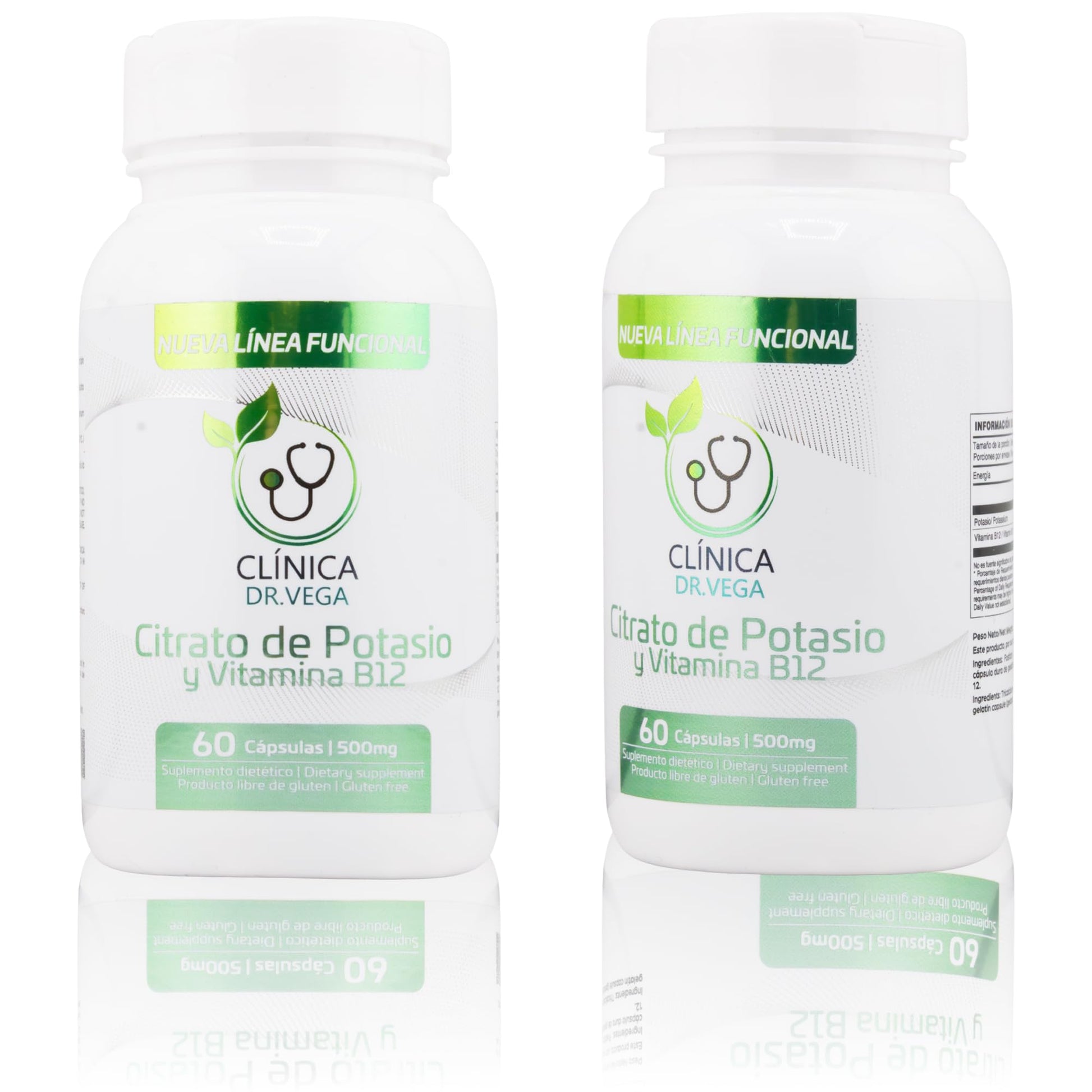 CLÍNICA DR. VEGA Potassium Citrate and Vitamin B12 Capsules, 60 Count