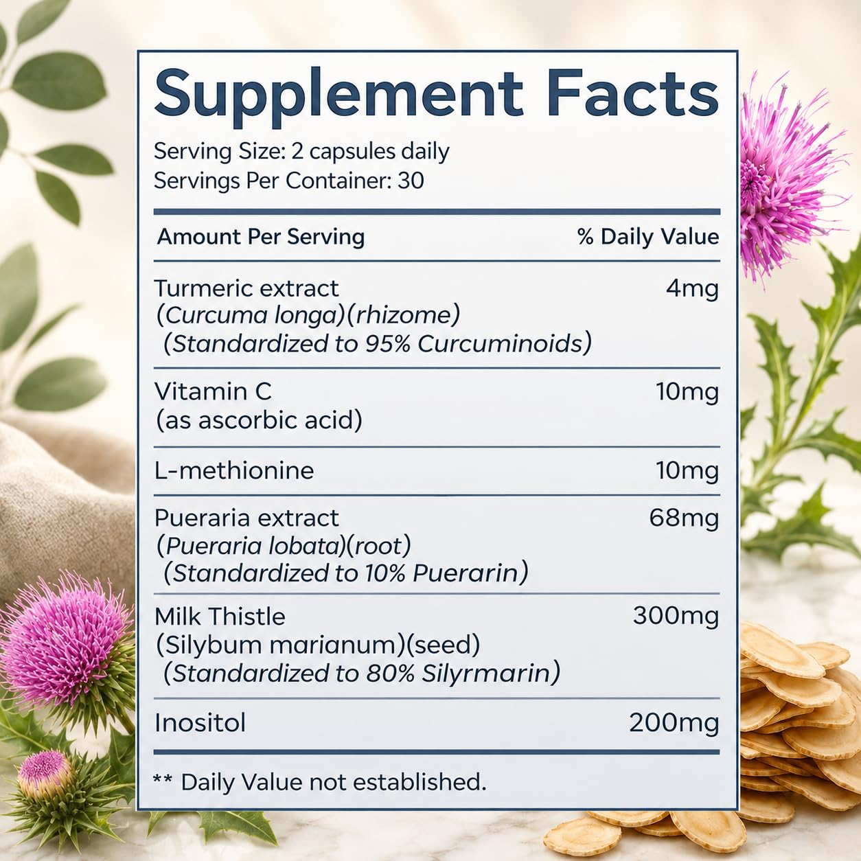 LANZF Ritual Labs Liver Support Milk Thistle Liver Support Supplement Capsule 60 Capsules