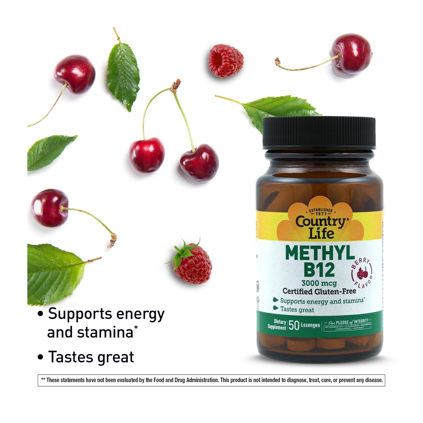 Country Life Methyl B-12 3000 mcg Lozenges, 50 Count