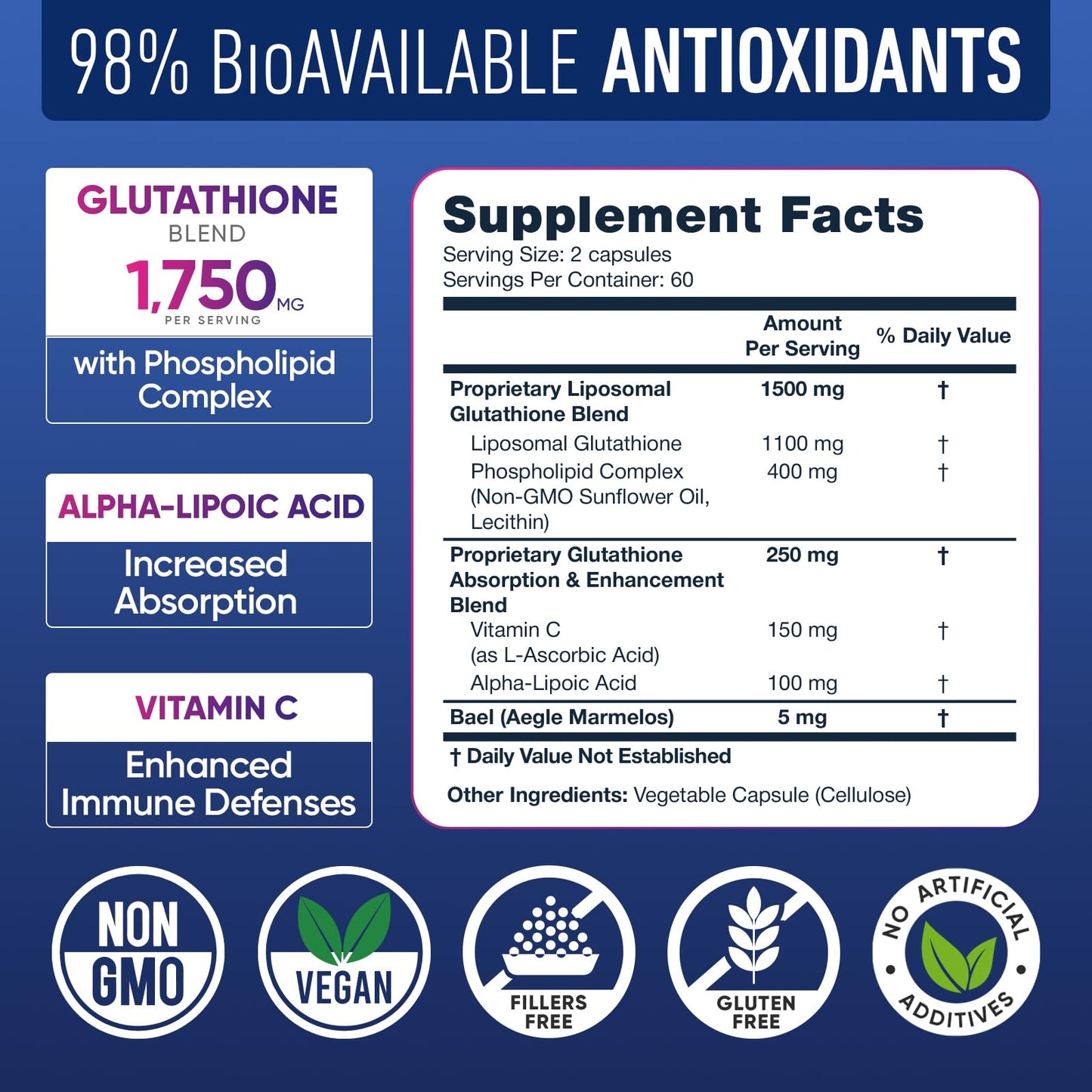 Alpha Flow Liposomal Glutathione Capsules 120 Count