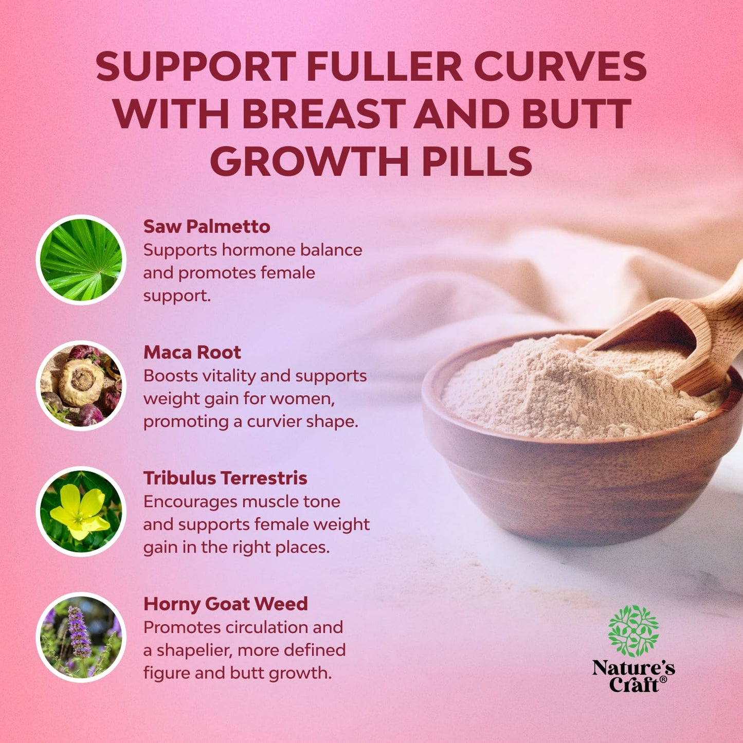 Natures Craft G-Curve Butt & Breast Growth Capsules, 210 Count