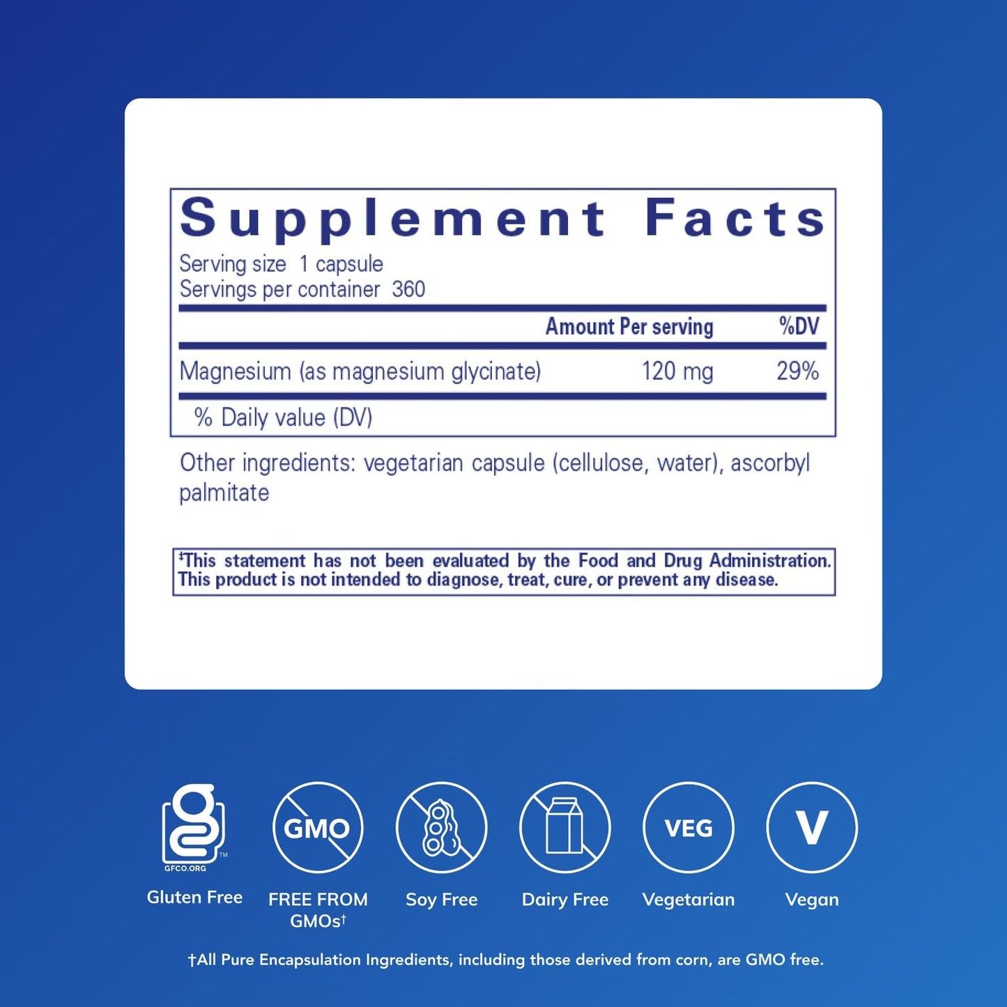 Pure Encapsulations Magnesium Glycinate Capsules, 360