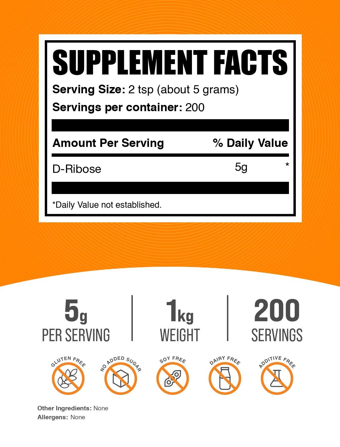 BulkSupplements D-Ribose Powder 35.27 oz