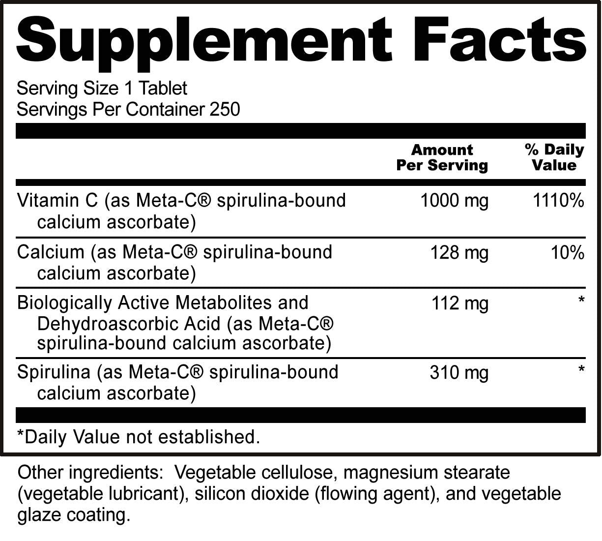 NutriBiotic Meta-C Tablets 250 Count
