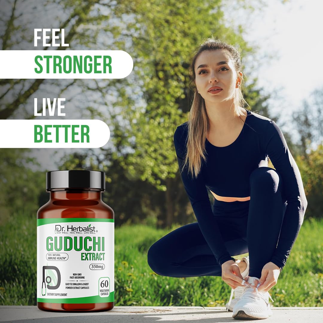 Dr. HERBALIST Guduchi Extract Capsules 350mg Tinospora cordifolia with tinosporin and giloin Supports Immune System Function & Healthy Stress Response* 60 Capsules
