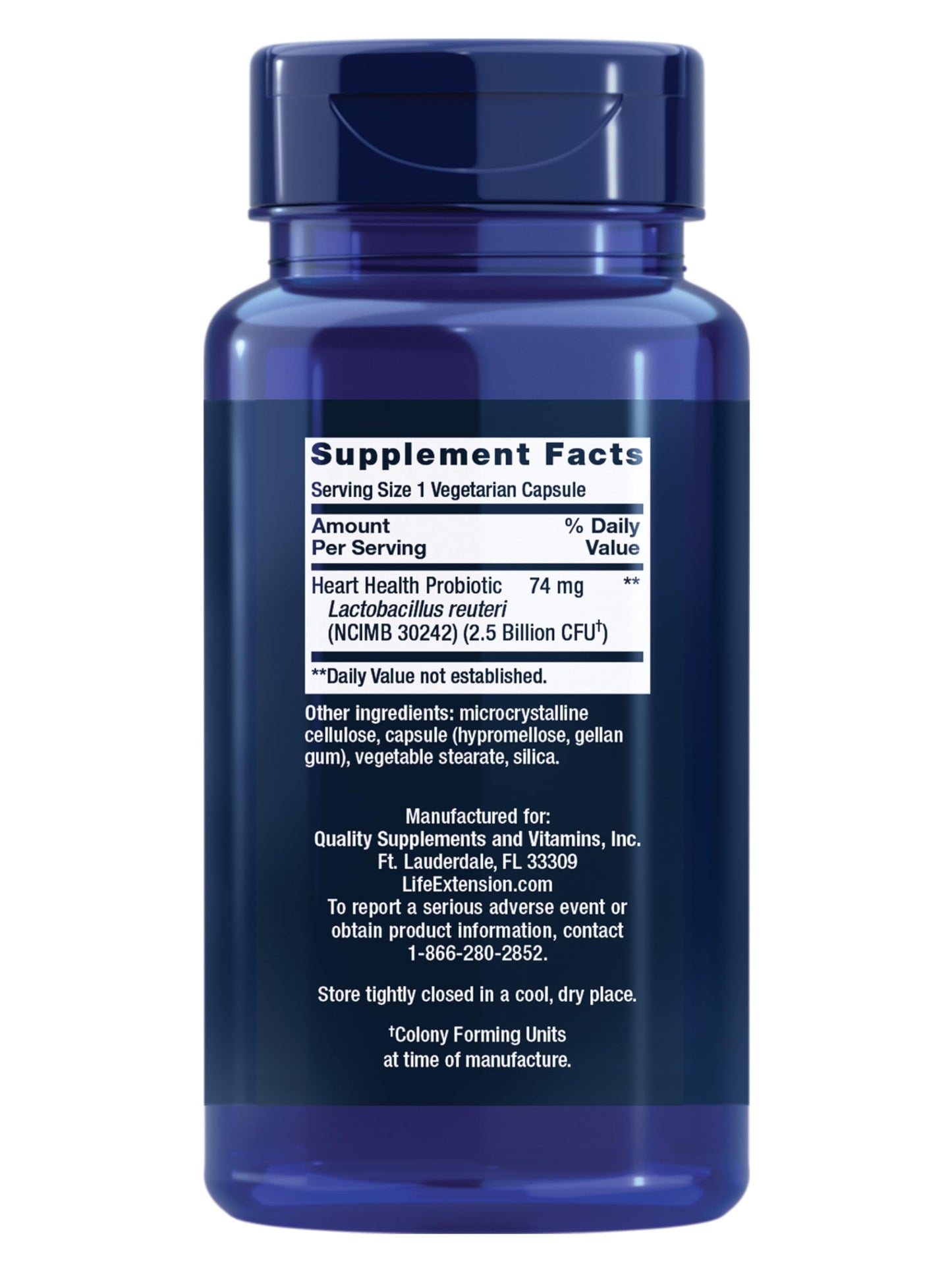 Life Extension FLORASSIST Probiotic Heart Health Lactobacillus reuteri 30242, 60 Capsules