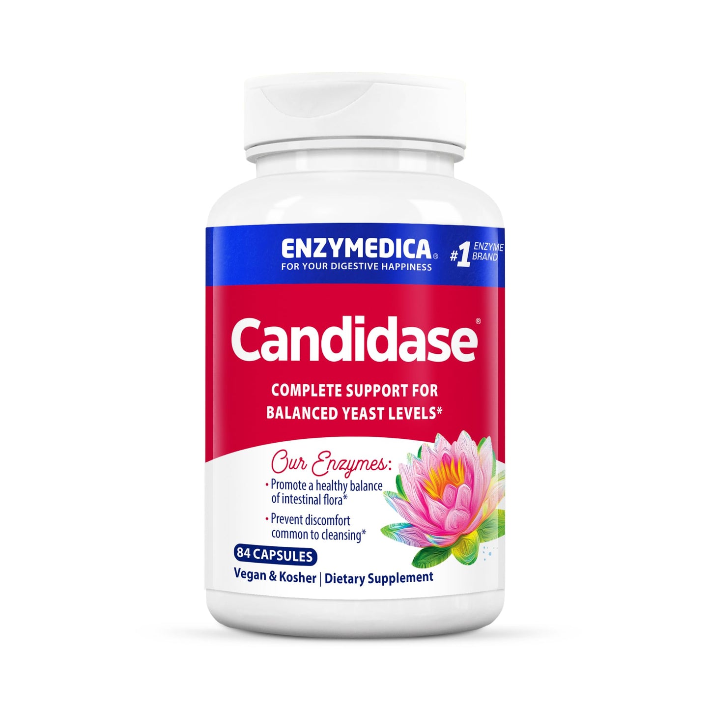 Enzymedica Candidase Digestive Enzymes for Gentle Cleansing Support, Gut Health & Digestion, 84 Capsules