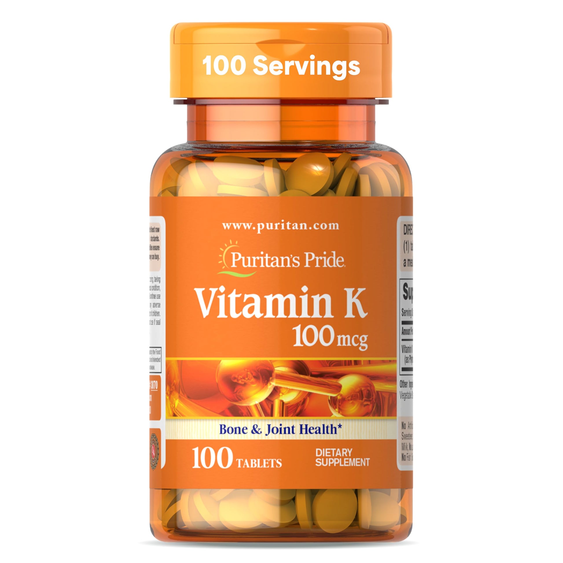 Puritan's Pride Vitamin K 100mcg Tablet, 100 Count