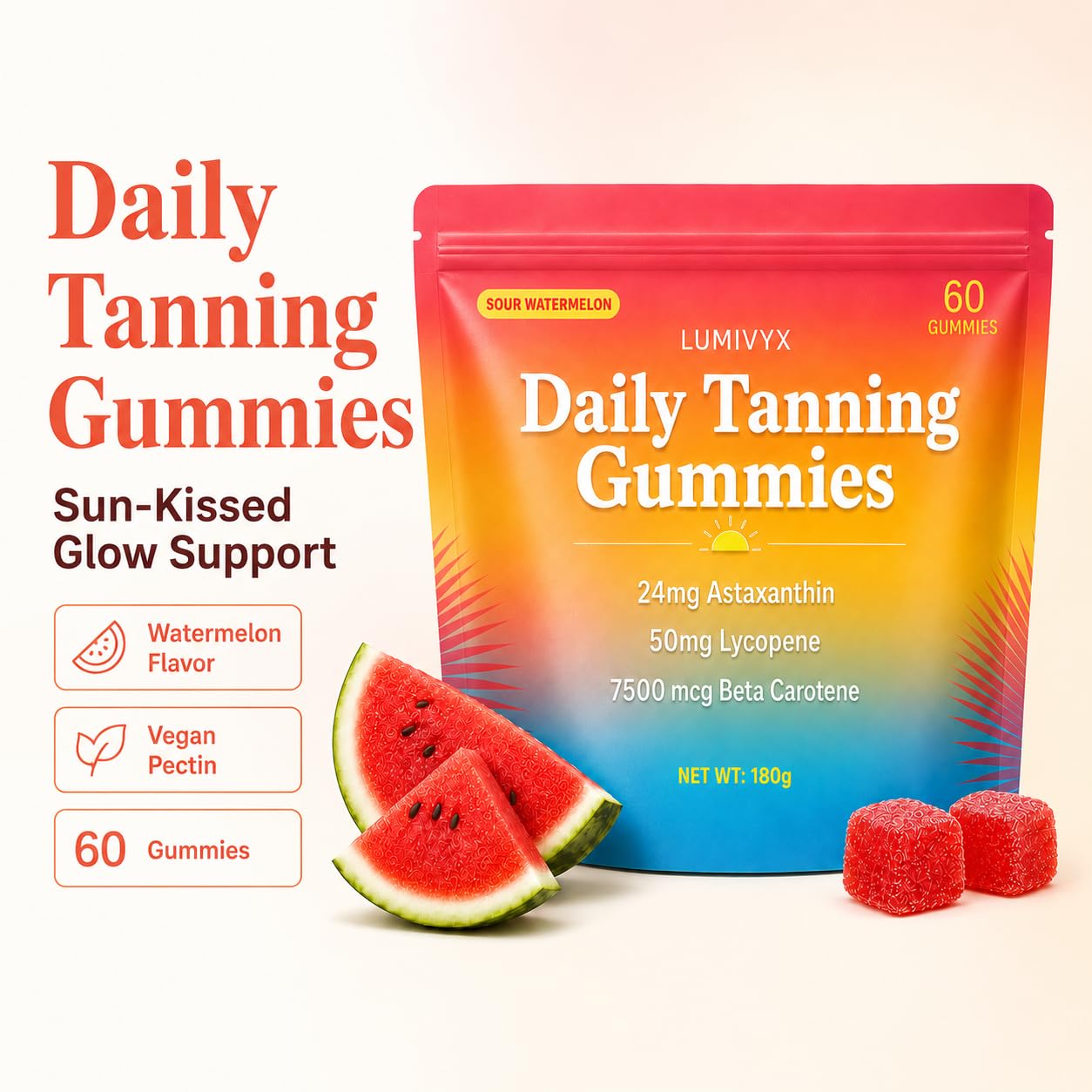 SARAMAES Lumivyx Tanning Gummies Gummy 60 Count