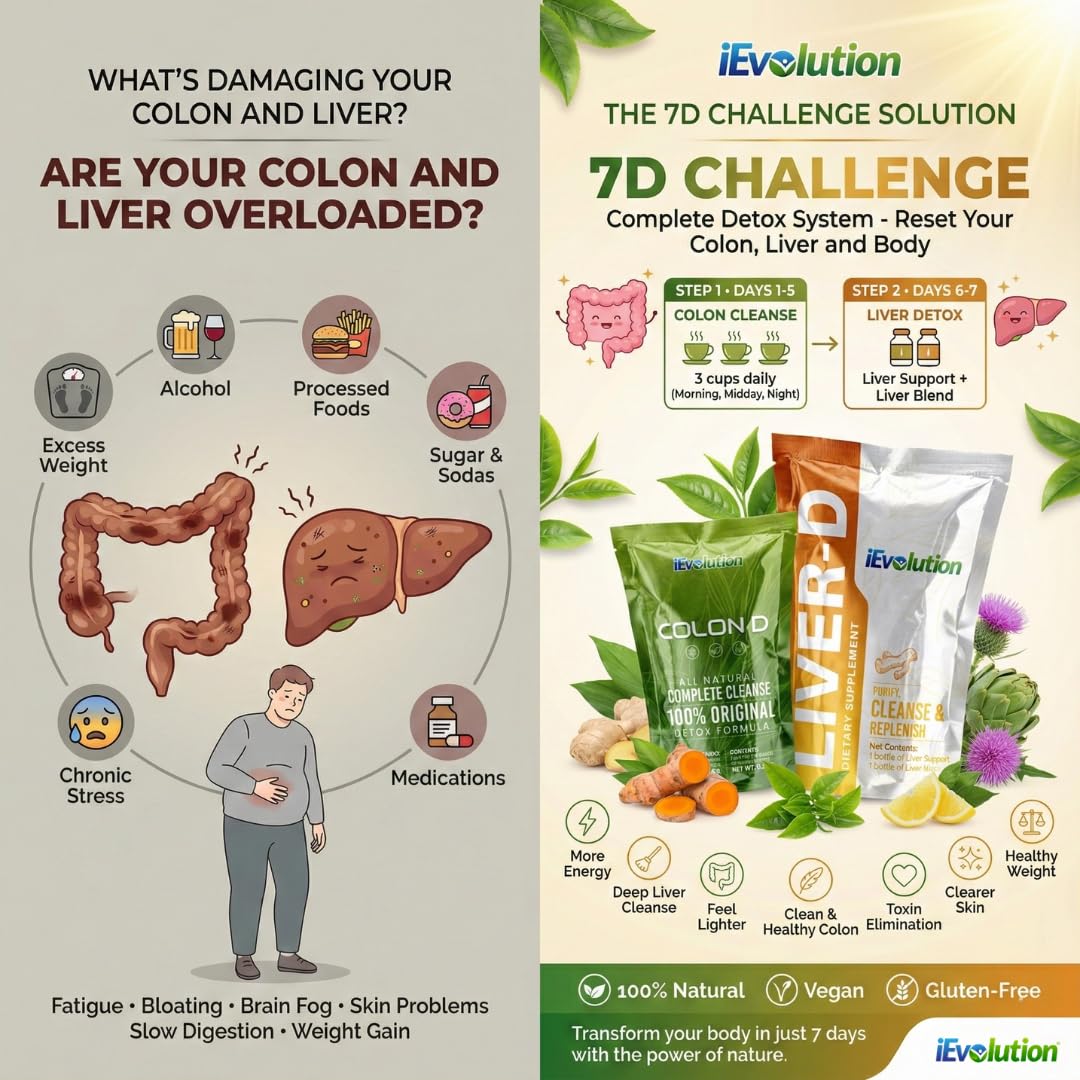 iEvolution 7D-Challenge Detox Kit Liquid & Powder, 10