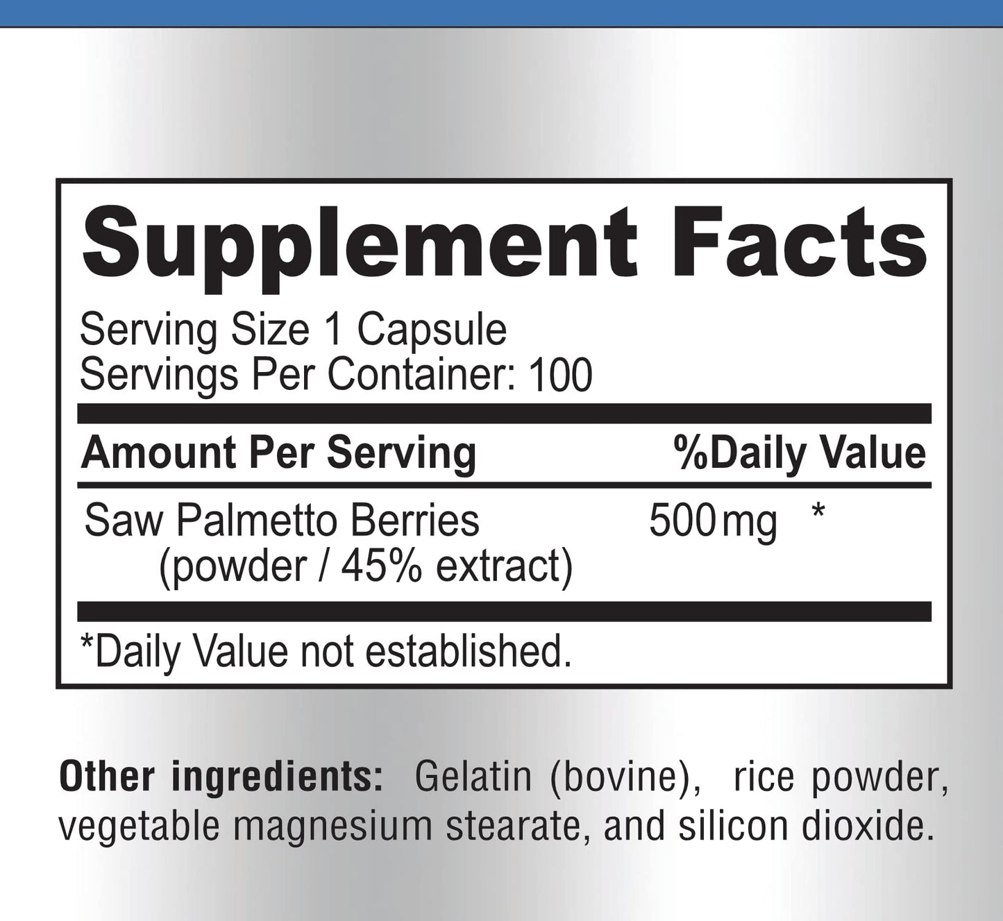 YUMMYVITE Extra Strength Saw Palmetto Capsules 100 Count