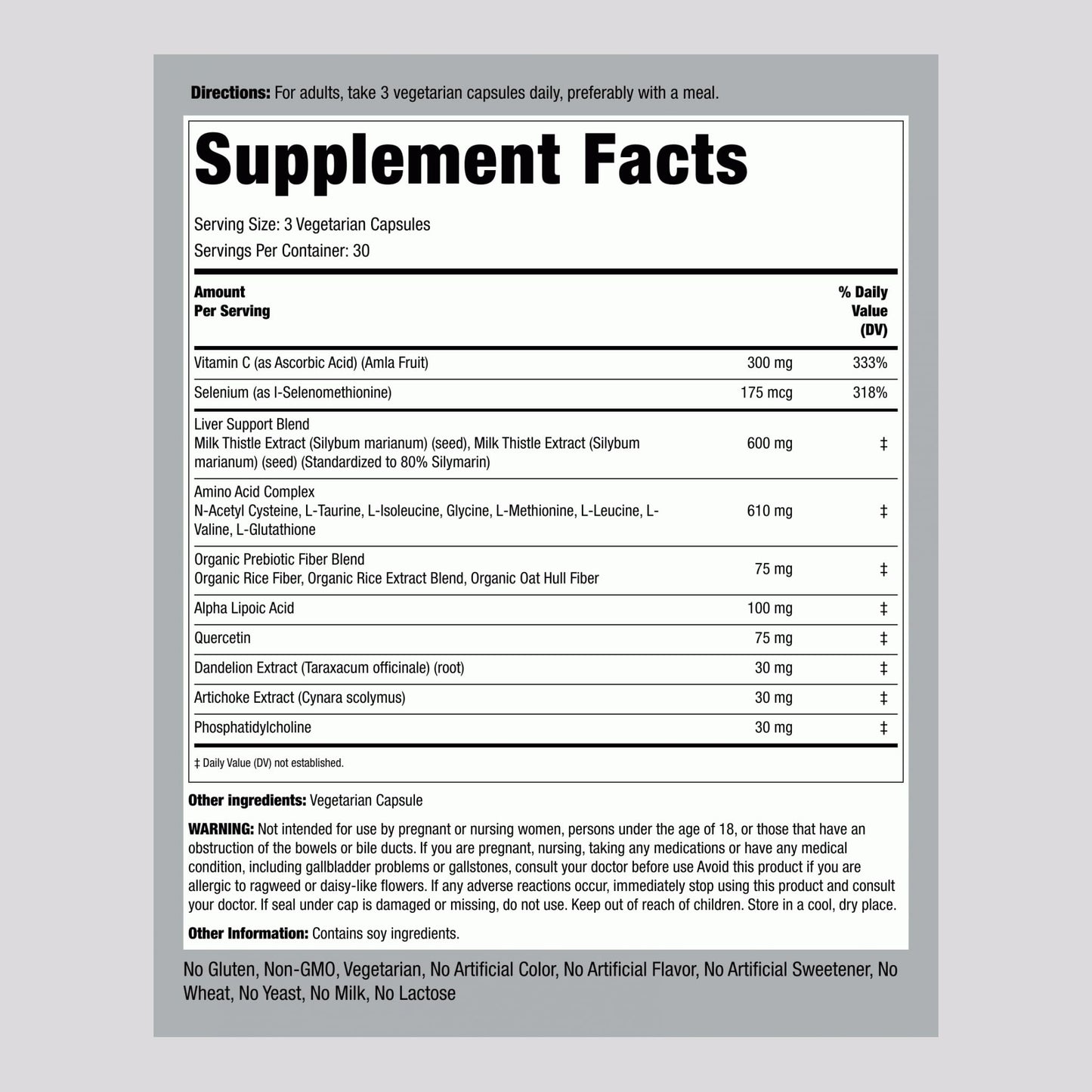 Piping Rock Liver Support Capsule 90 Count