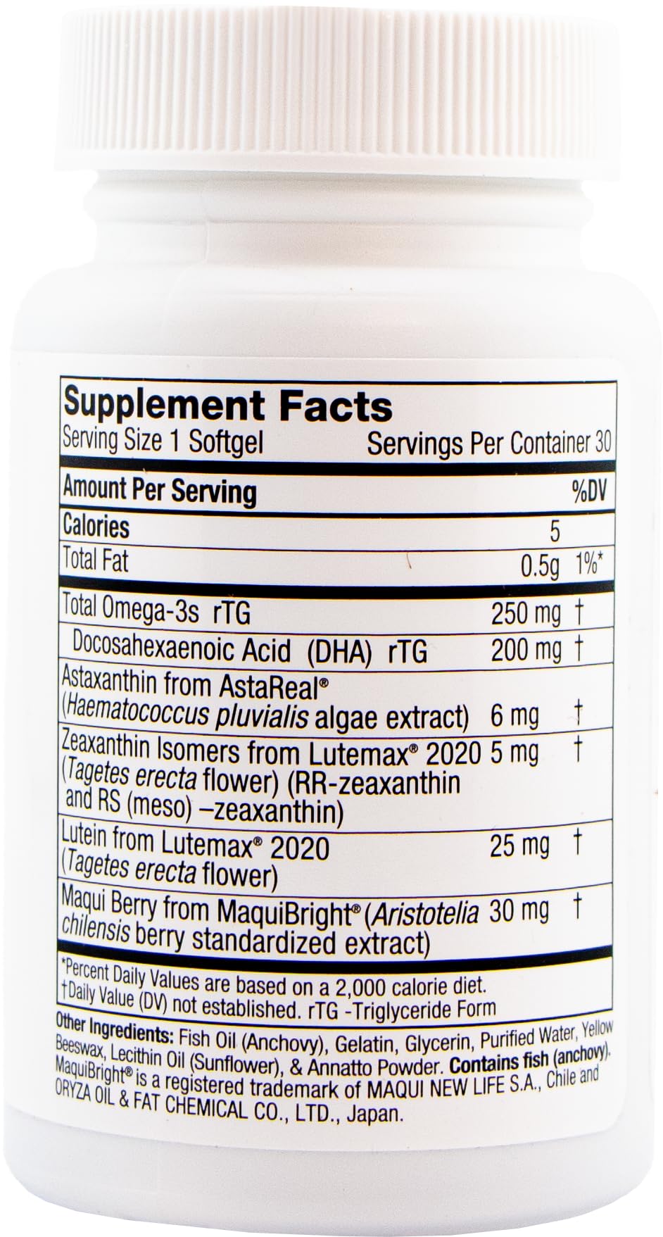 Oasis TEARS VISION ON3010 Dietary Supplement for Eye Health with Maqui Berry, Astaxanthin, Zeaxanthin, Lutein & DHA 30 Softgels