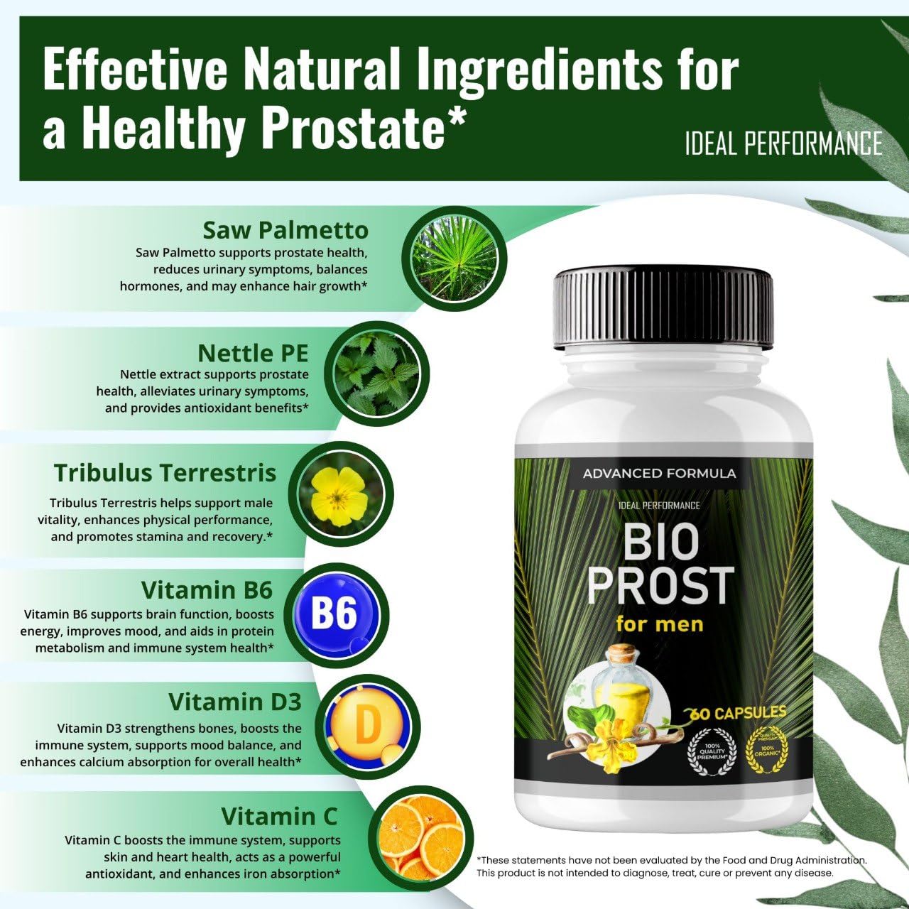 IDEAL PERFORMANCE Bioprost Prostate Health Capsules, Maximum Strength, Premium Prostate Support, All Natural Formula, 300 Capsules