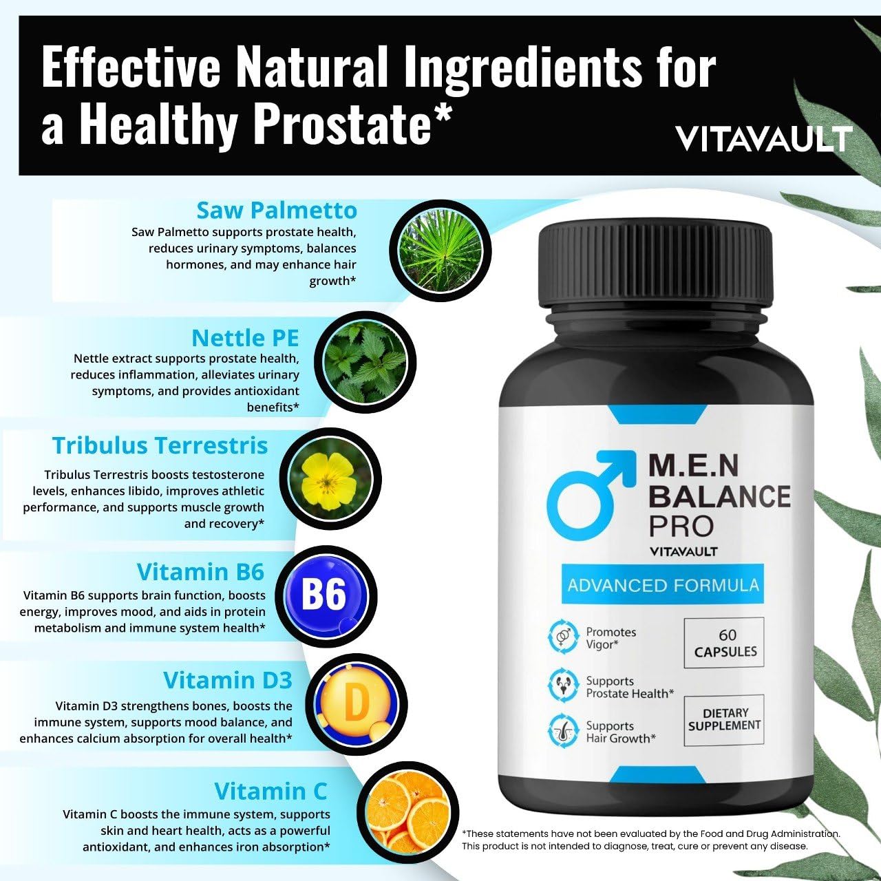 Vitavault M.E.N Balance Pro Capsules 180 Count
