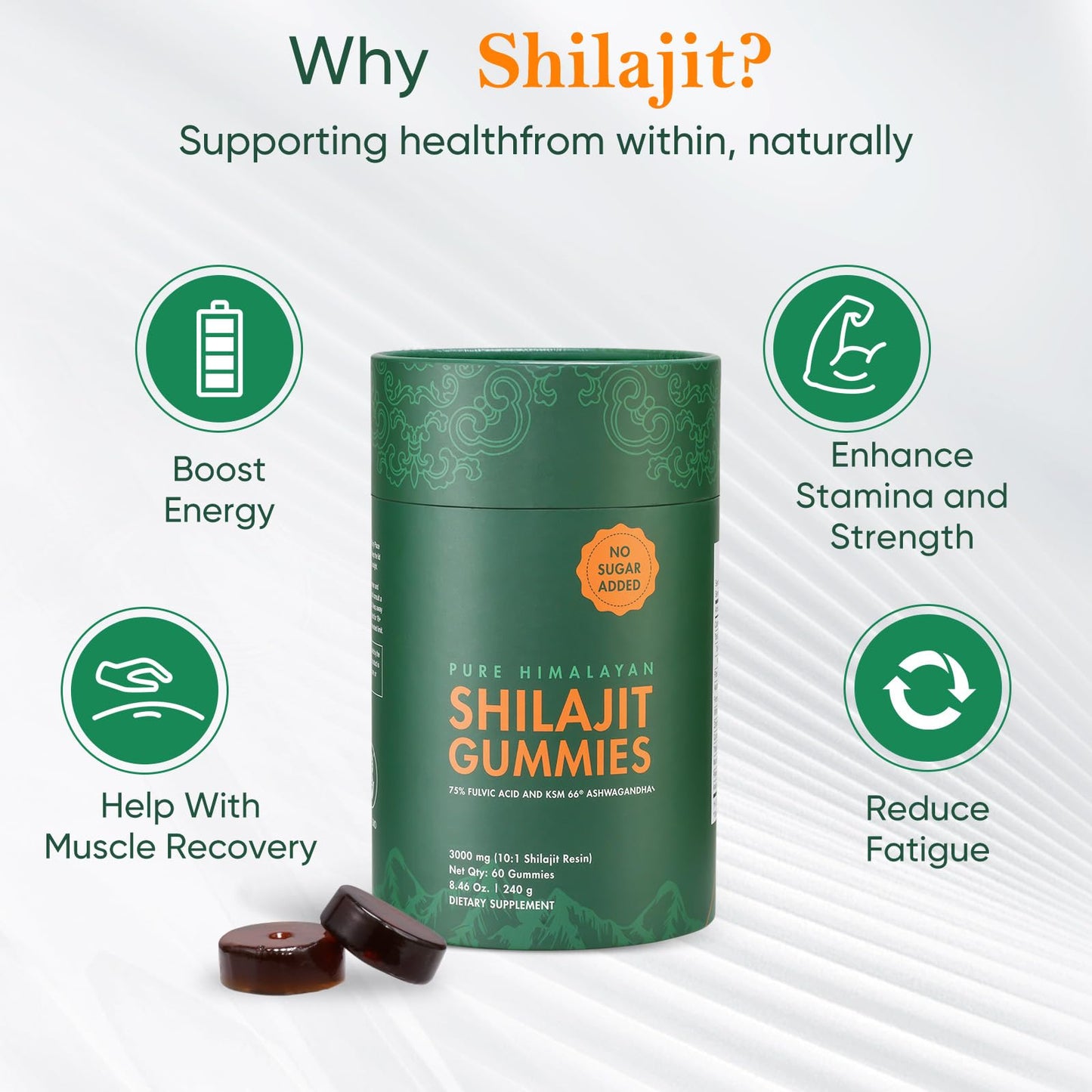 Xuore Shilajit, Sea Moss & Mushroom Gummies with Lions Mane, Reishi, Cordyceps, Ashwagandha, 75%+ Fulvic Acid, 92+ Minerals All in 1 Supplements, Gummy, 1 Count