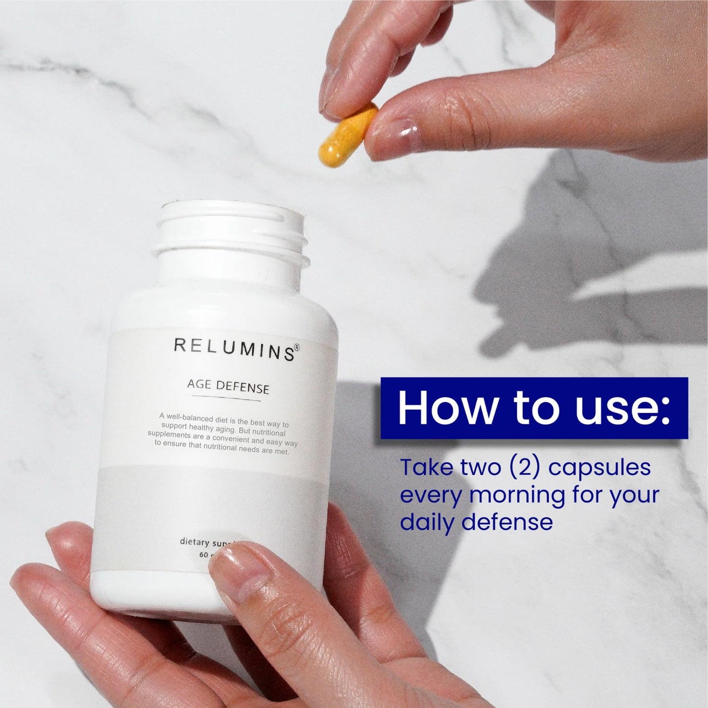 Relumins Age Defense NAD+ Supplement with NADH, CoQ10, Glutathione, Resveratrol, Fisetin, Curcumin & EGCG – Antioxidant Support, 60 Capsules