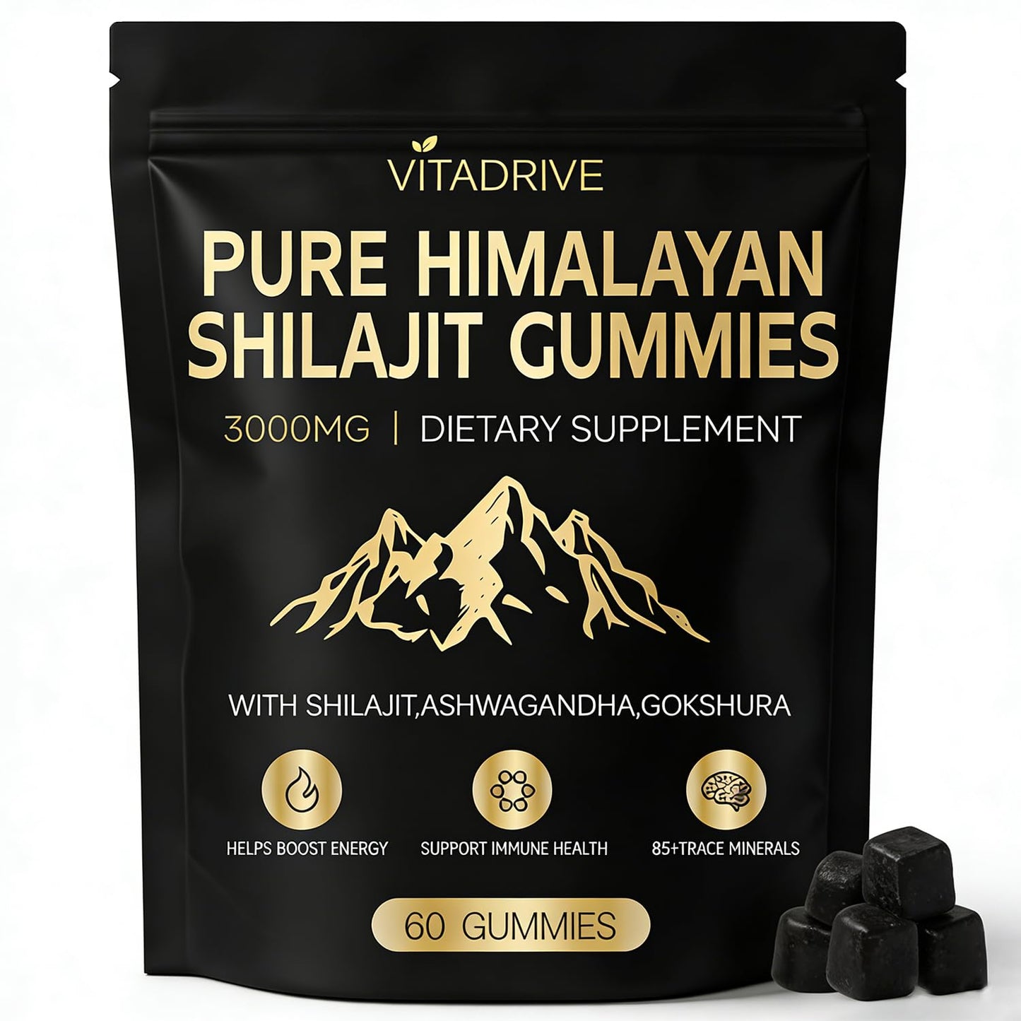 Vitadrive Himalayan Natural Shilajit Gummies 60 Count
