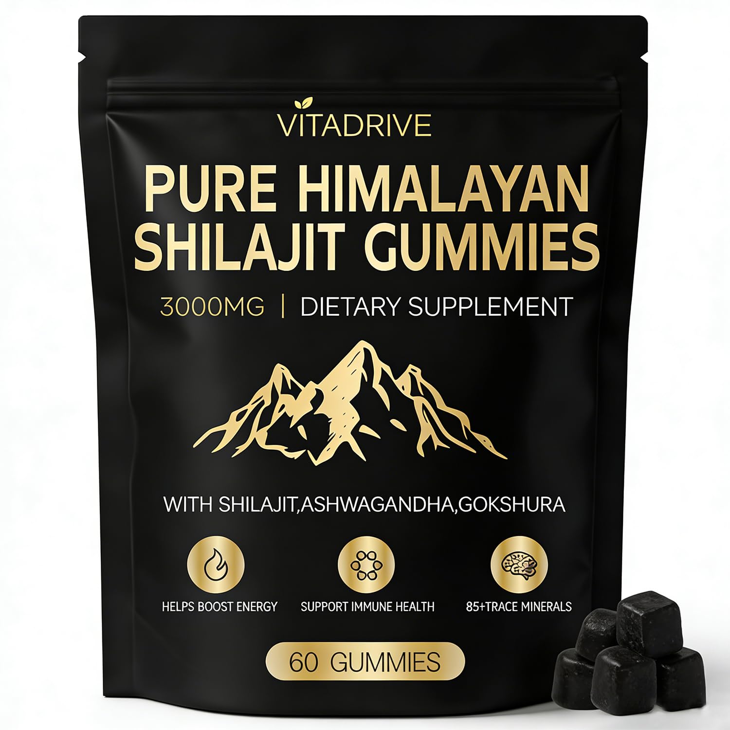 Vitadrive Himalayan Natural Shilajit Gummies 60 Count