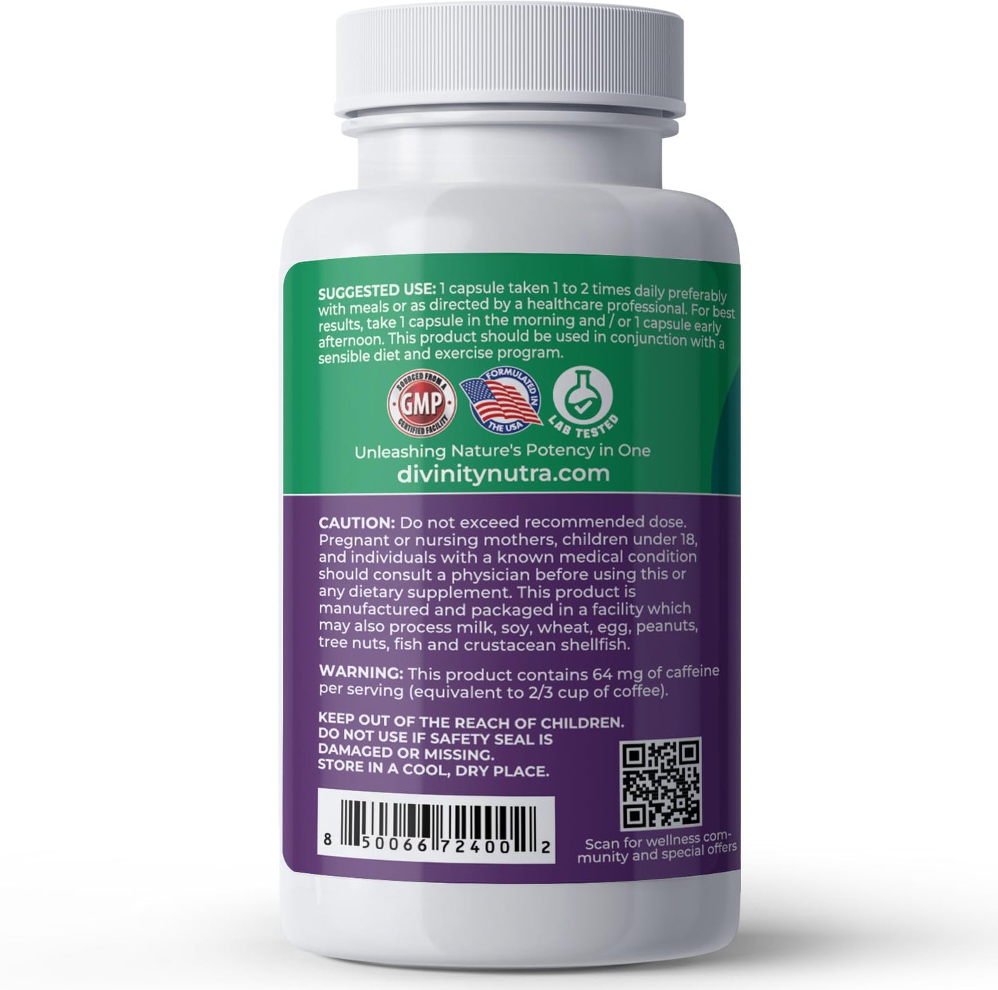Divinity Nutra Thermogenic Brazilian Lean, 60 Capsules