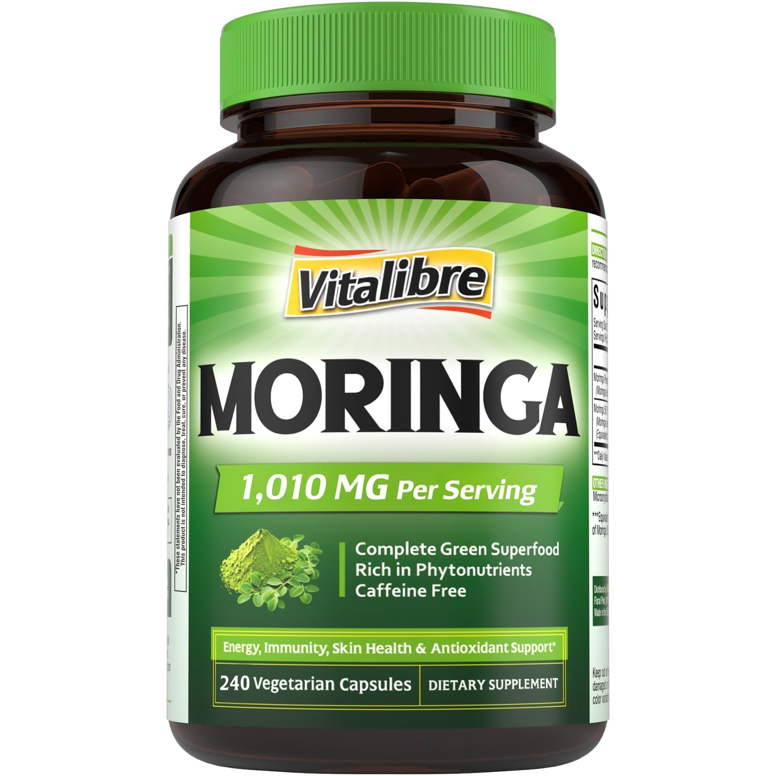 Vitalibre Moringa 1,010 mg Capsules, 240 Count