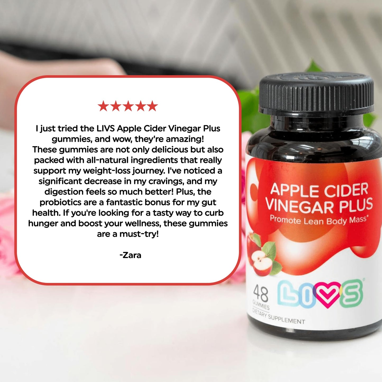 LIVS Apple Cider Vinegar Plus Gummies with Turmeric & Ginger, 2-Pack