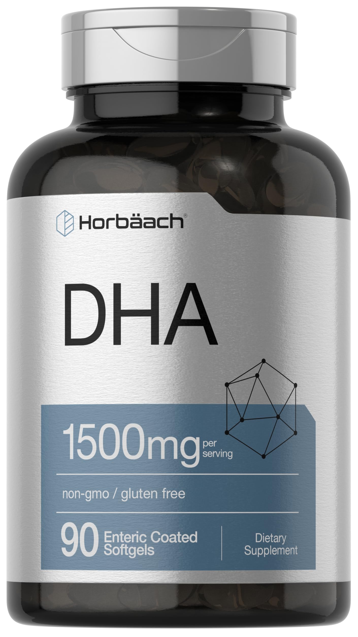 Horbäach DHA Supplement 1500mg Softgels, 90 Count