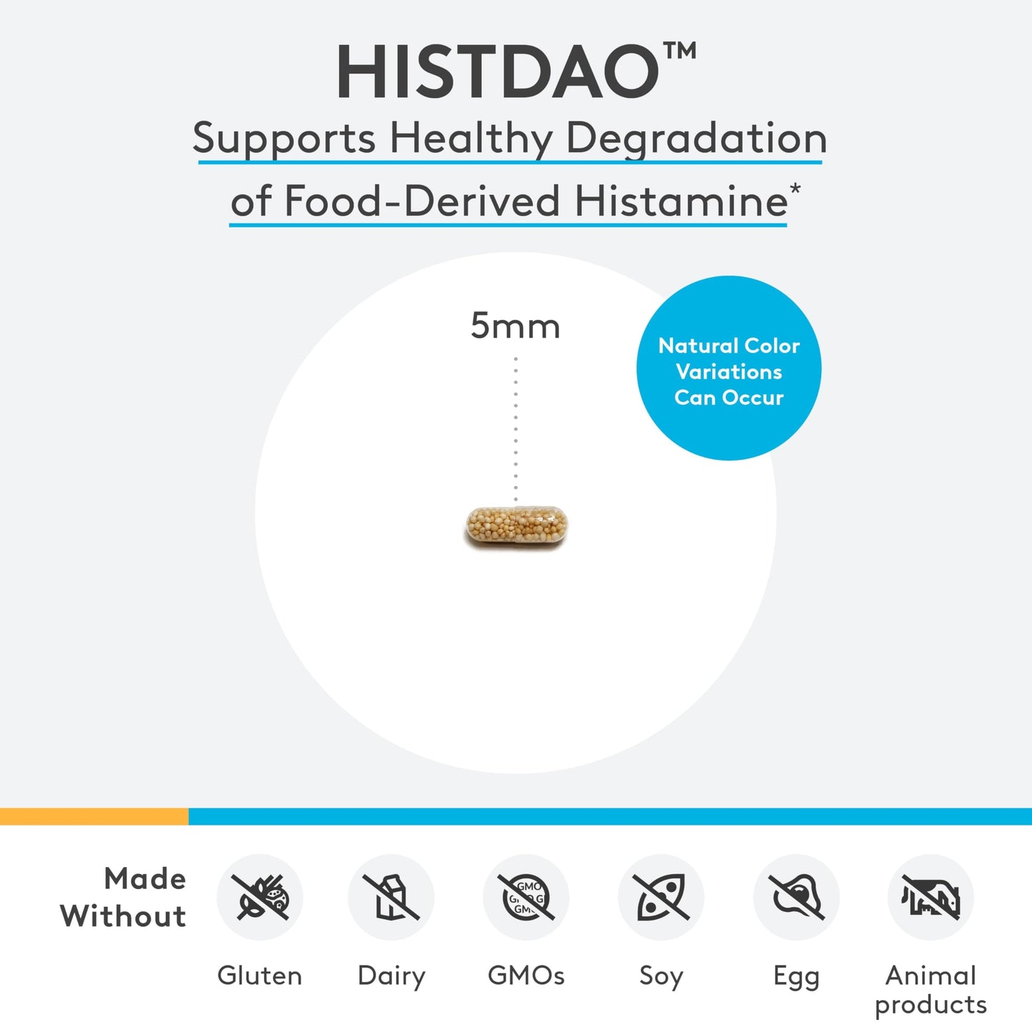 XYMOGEN HistDAO DAO Enzyme Supplement for Digestive Health Support Diamine Oxidase from Pig Kidney Extract 20,000 HDU per Serving Gluten-Free & Dairy-Free 60 Tablets