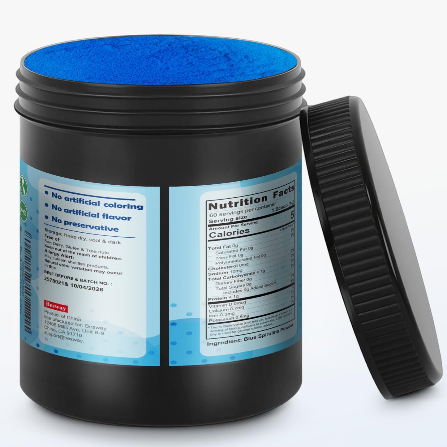 Besway Blue Spirulina Powder 2.12 Ounce