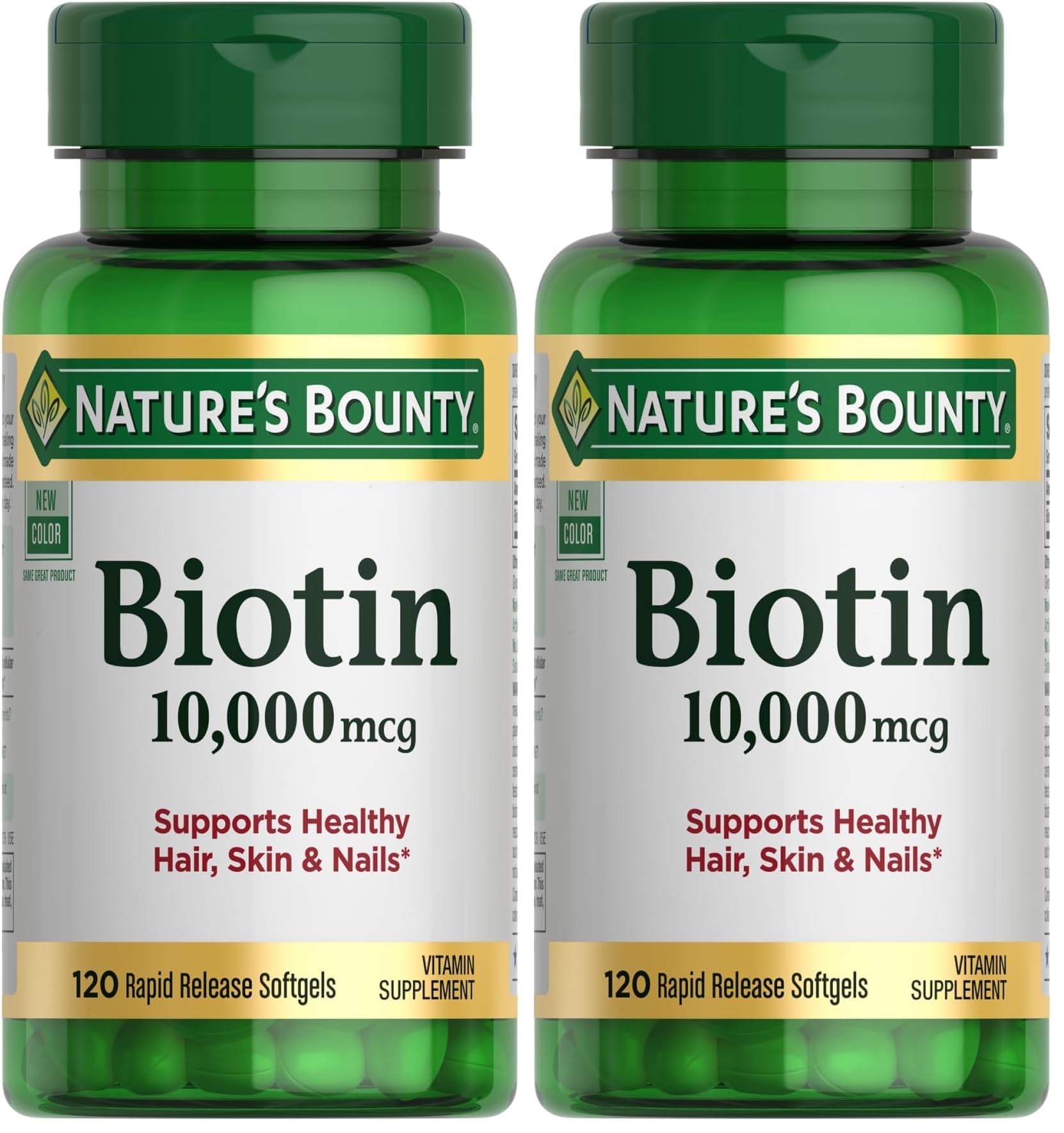 Nature's Bounty Biotin Hair Skin and Nails Vitamins Softgels, 240 Softgels