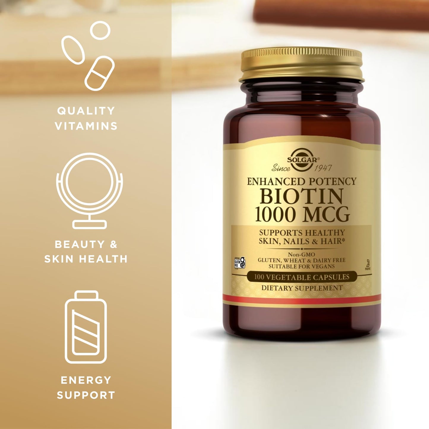 Solgar Biotin 1000mcg Capsule, 100 Count