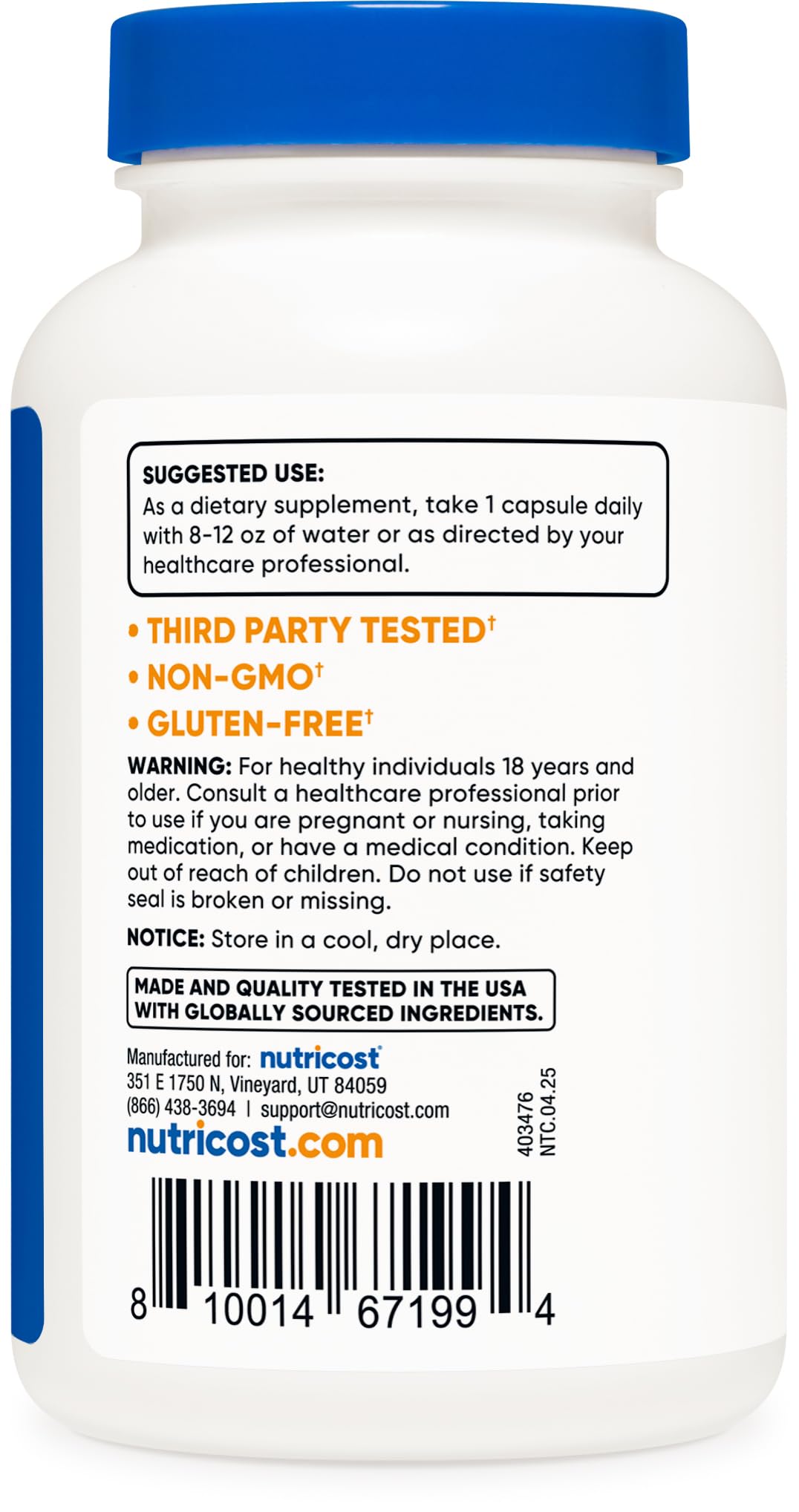 Nutricost Boron 3mg Supplement, Capsules, 240 Count