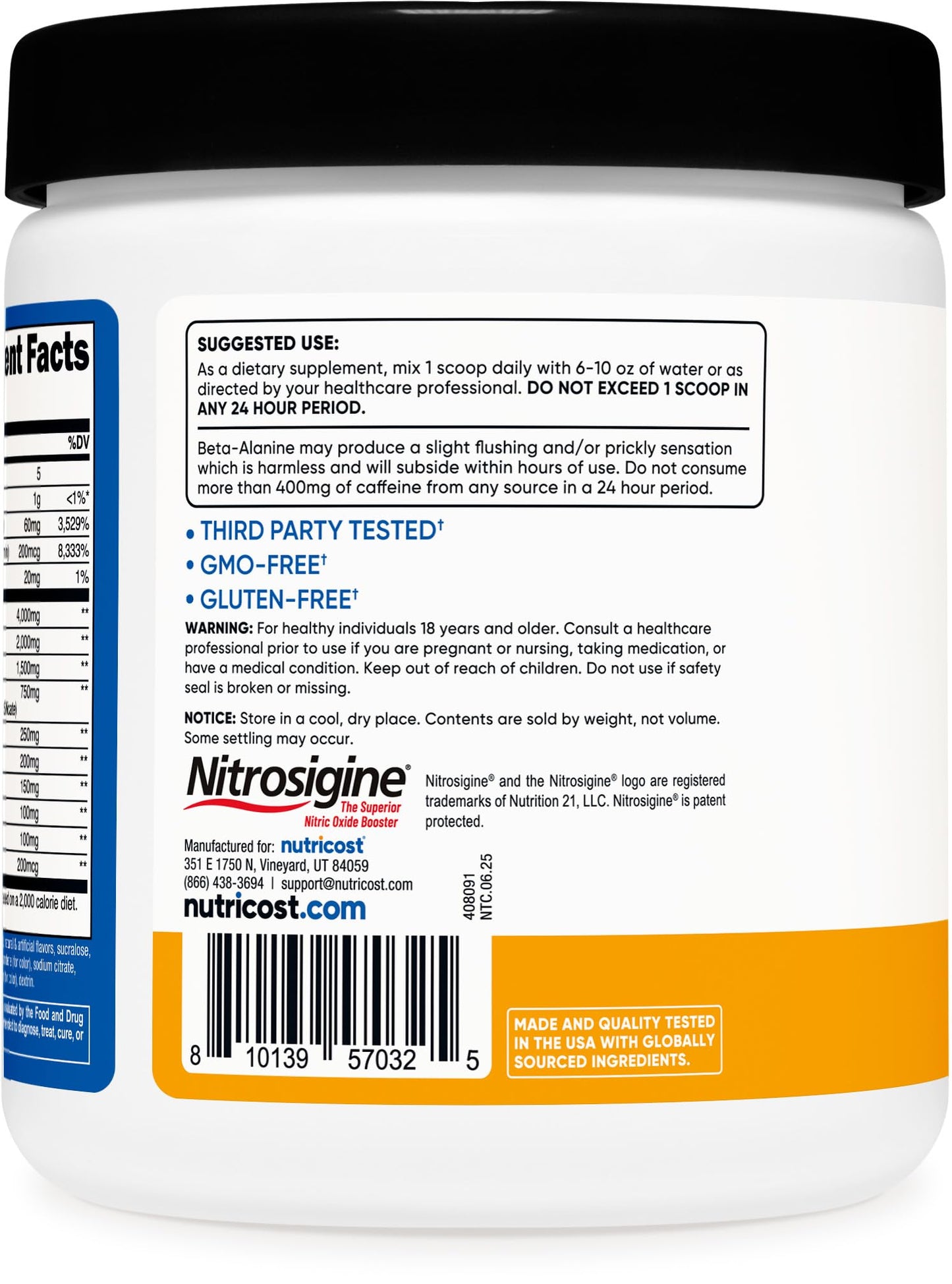 Nutricost Pre-Workout Complex Powder Peach Mango 30 Servings