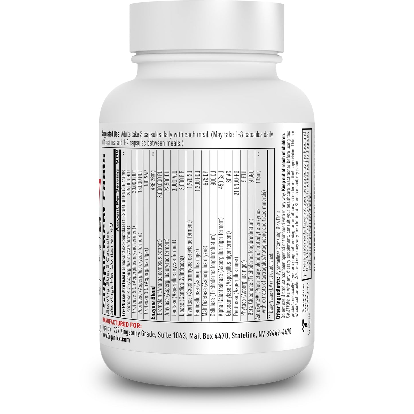 Organixx Enzyme 17 Essential Digestive Enzymes for Women & Men Capsule 120