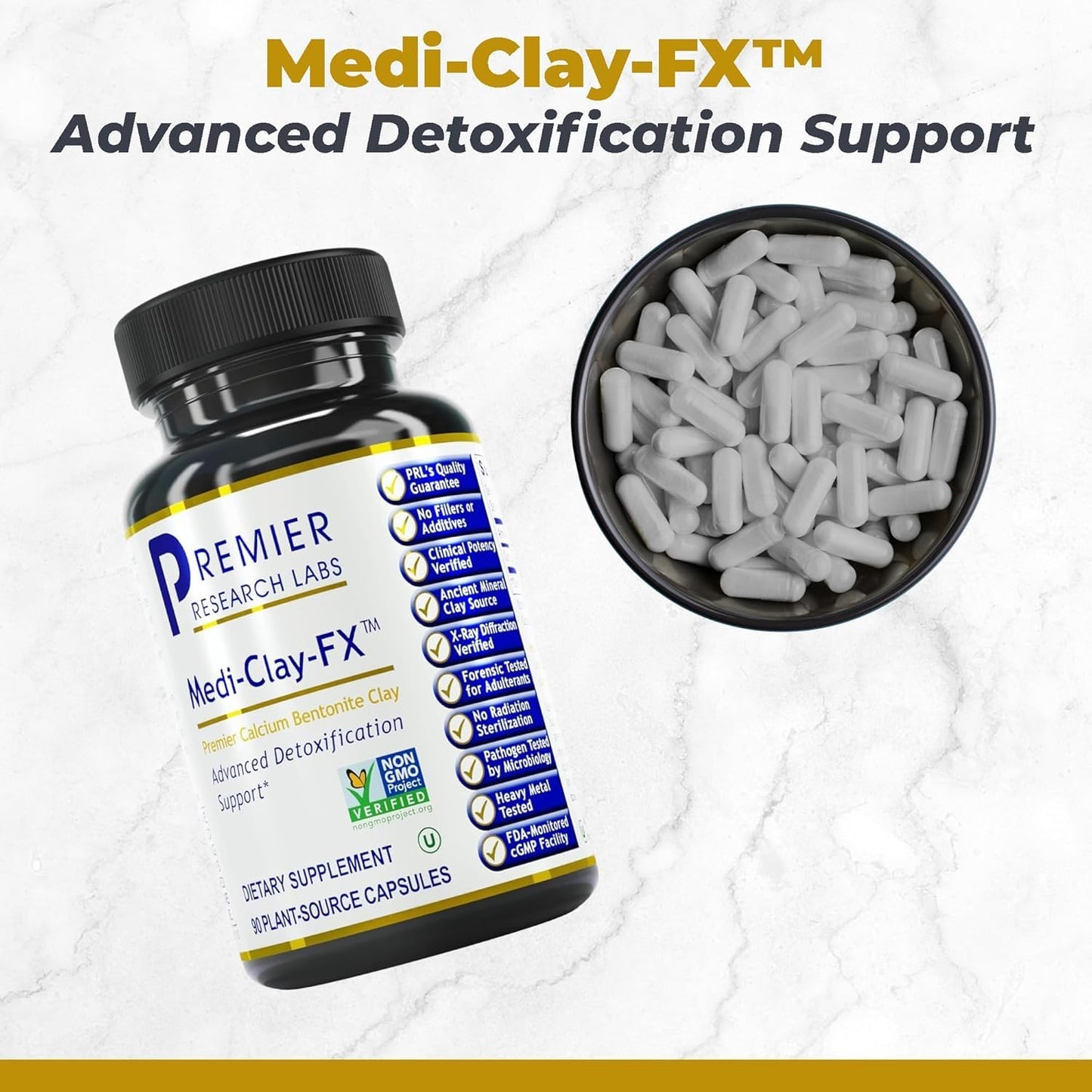 Premier Research Labs Medi-Clay-FX Bentonite Clay Capsules, 90 Count