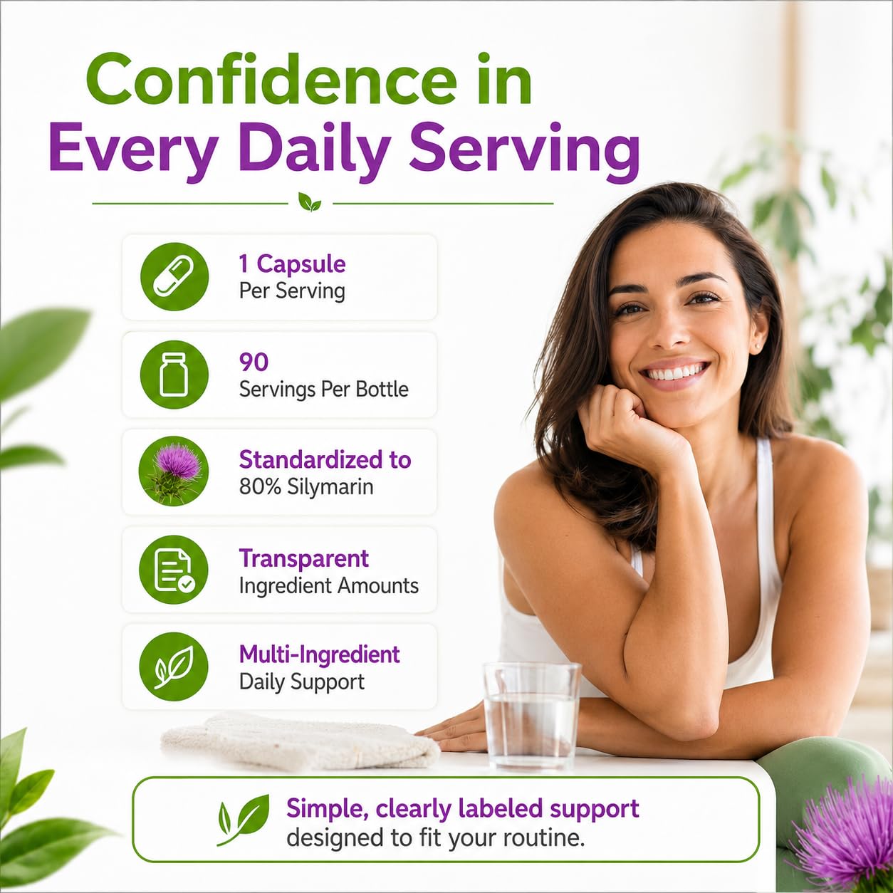 Uvola Milk Thistle Supplement 80% Silymarin Capsule, 90 Capsules