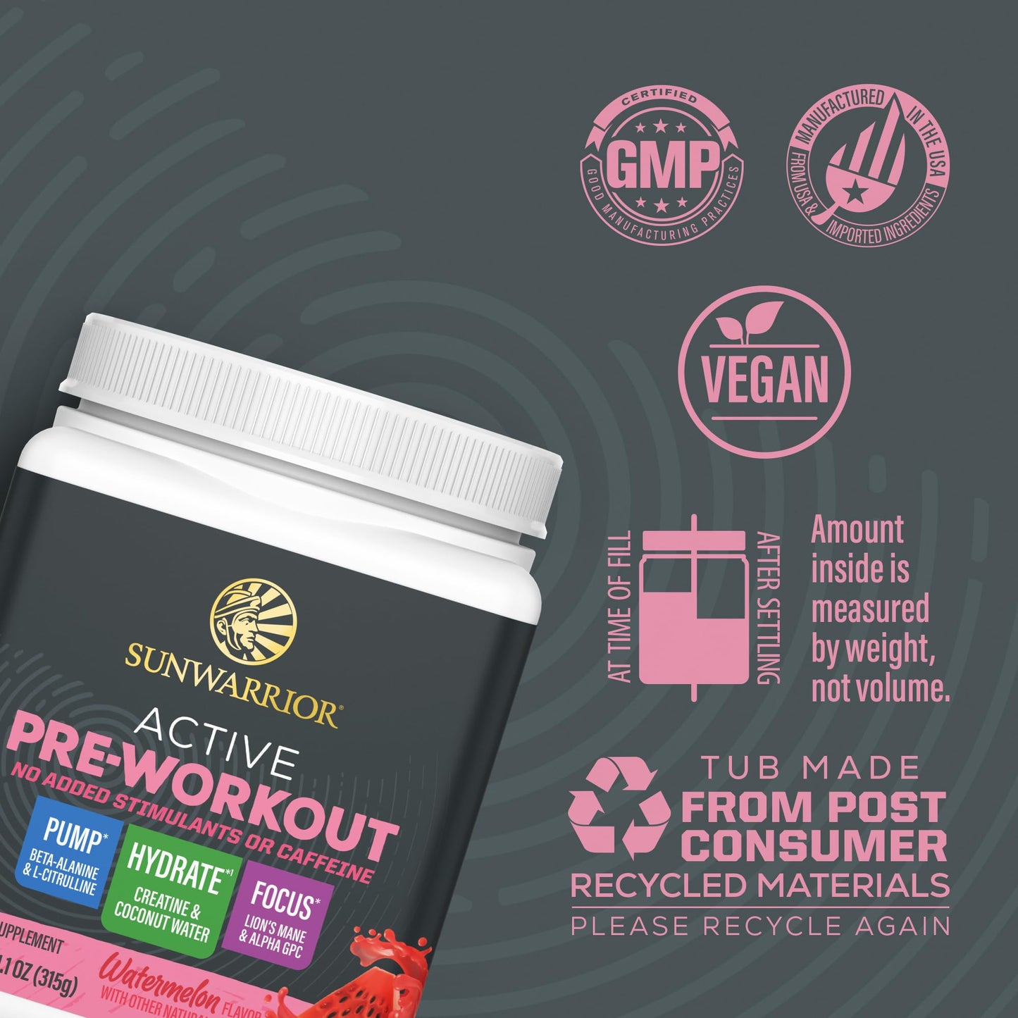 Sunwarrior Pre Workout Powder 11.1 oz