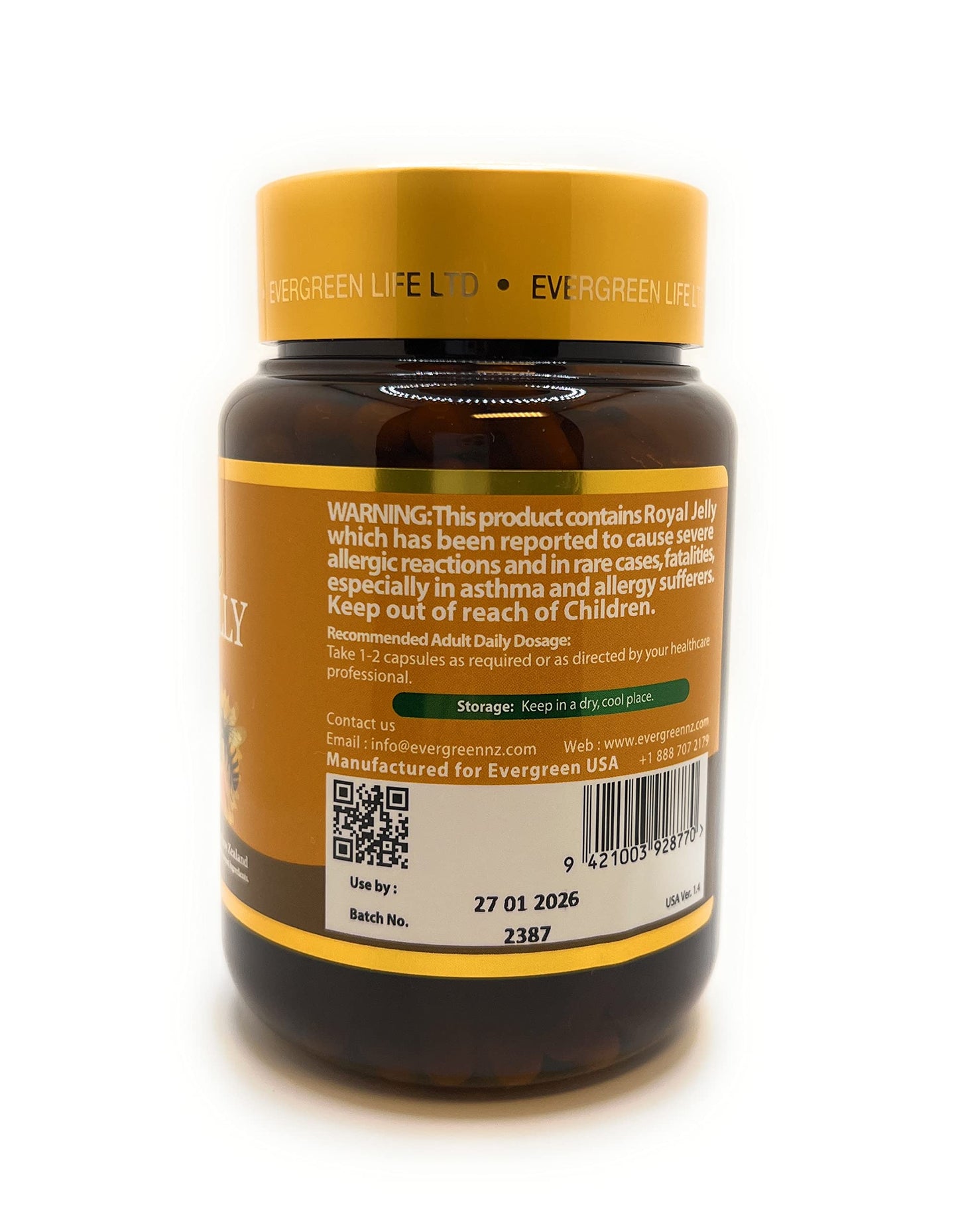 Generic Evergreen Royal Jelly Capsule 300 Count
