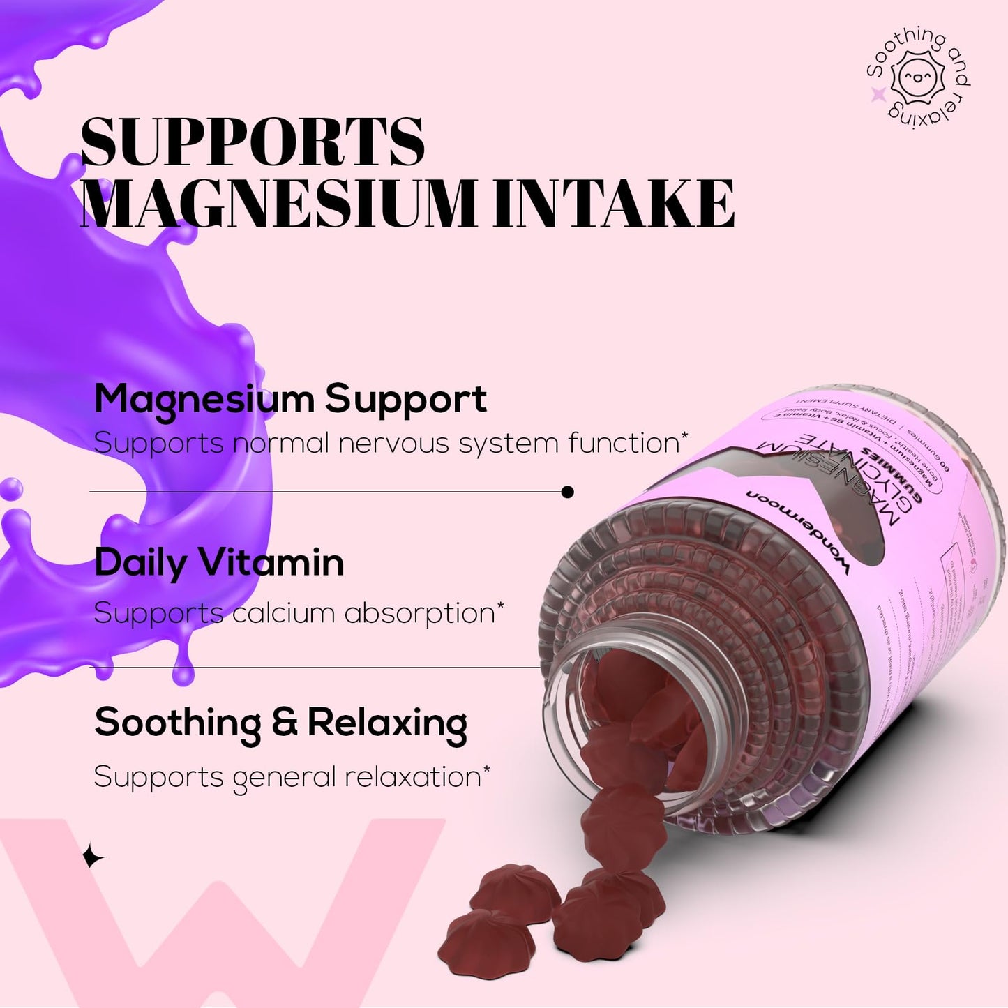 Wondermoon Magnesium Glycinate Gummies, 60 Count