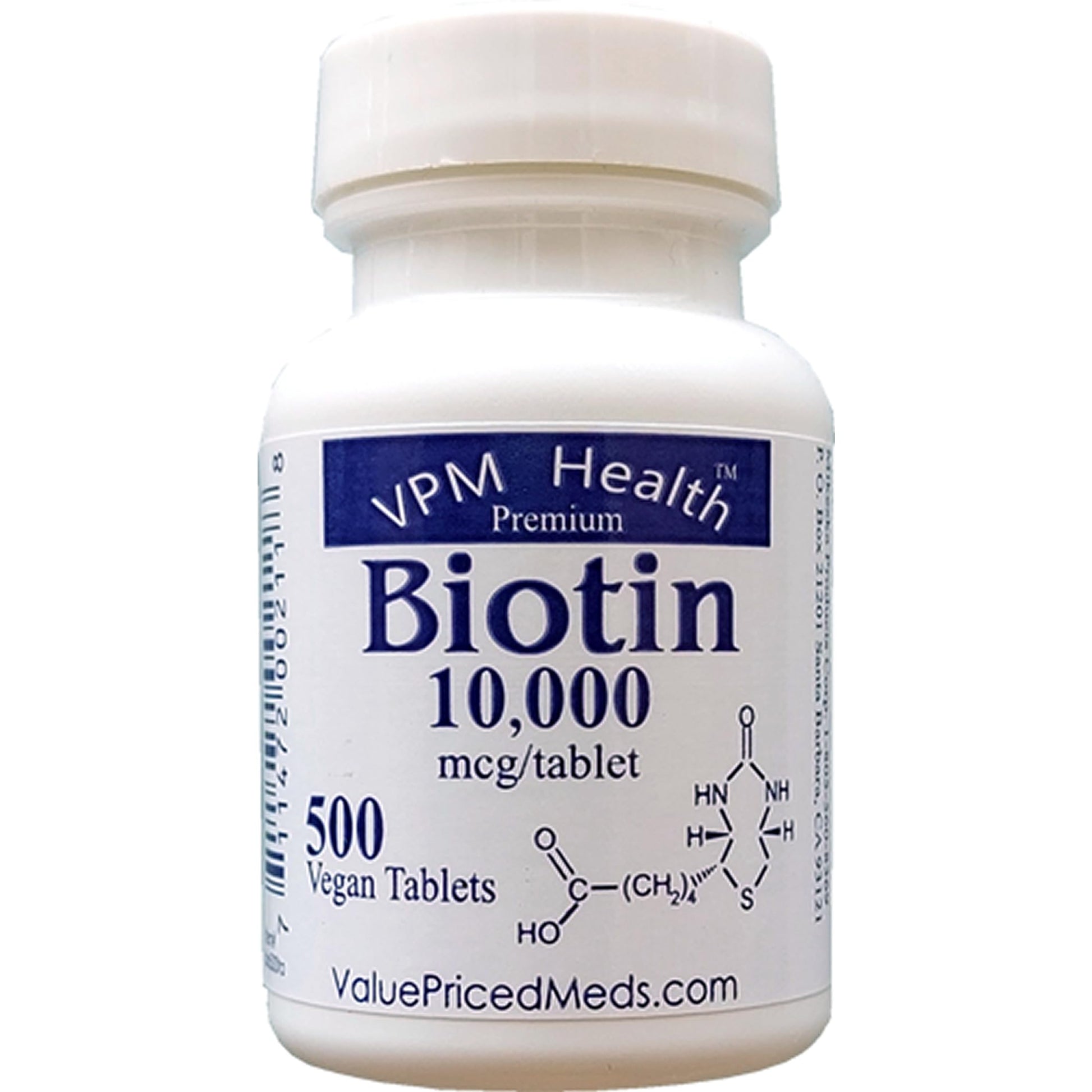 VPM Health Biotin 10,000 mcg, 500 Tablets