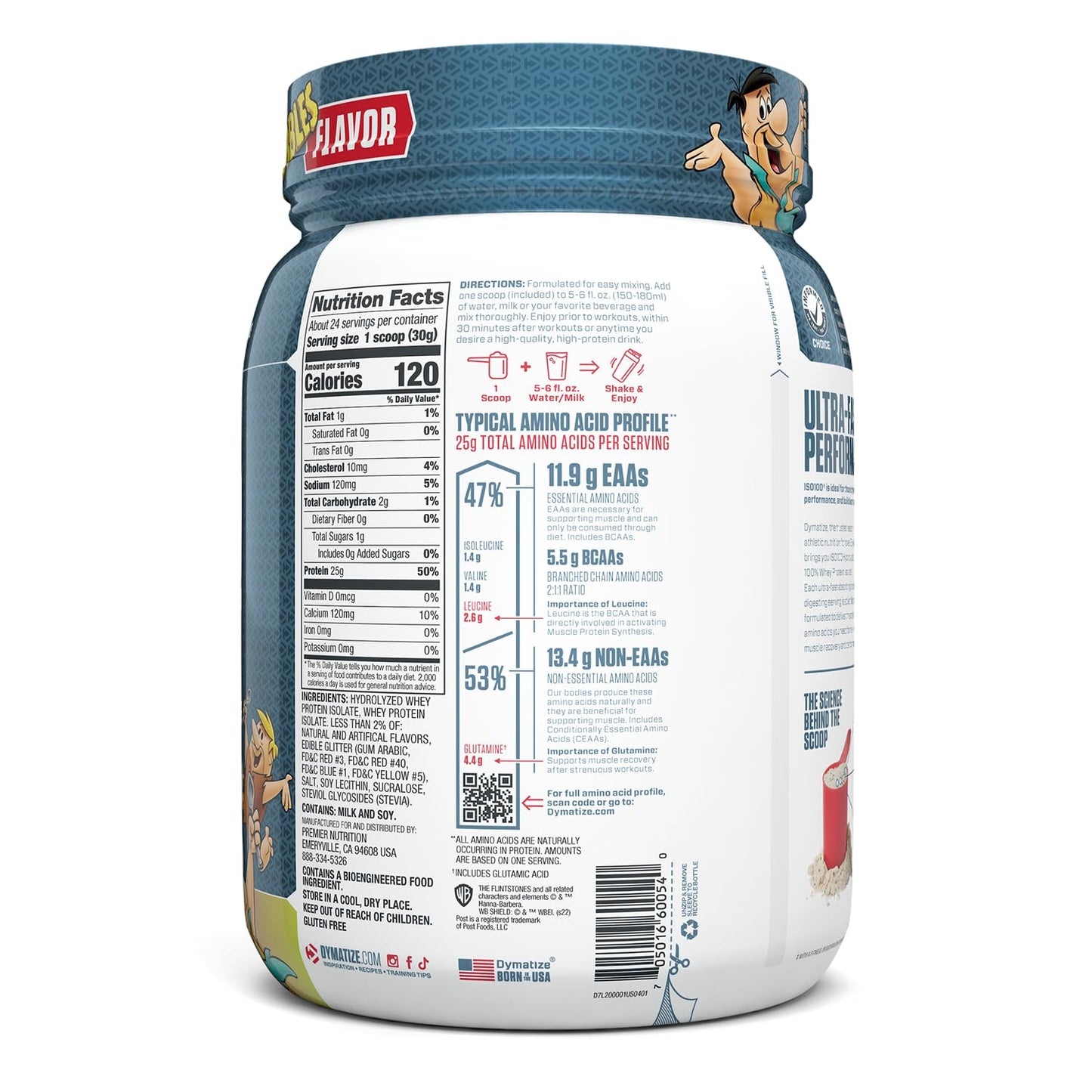 Dymatize ISO100 Whey Protein Isolate Powder, Fruity Pebbles, 1.61 lb