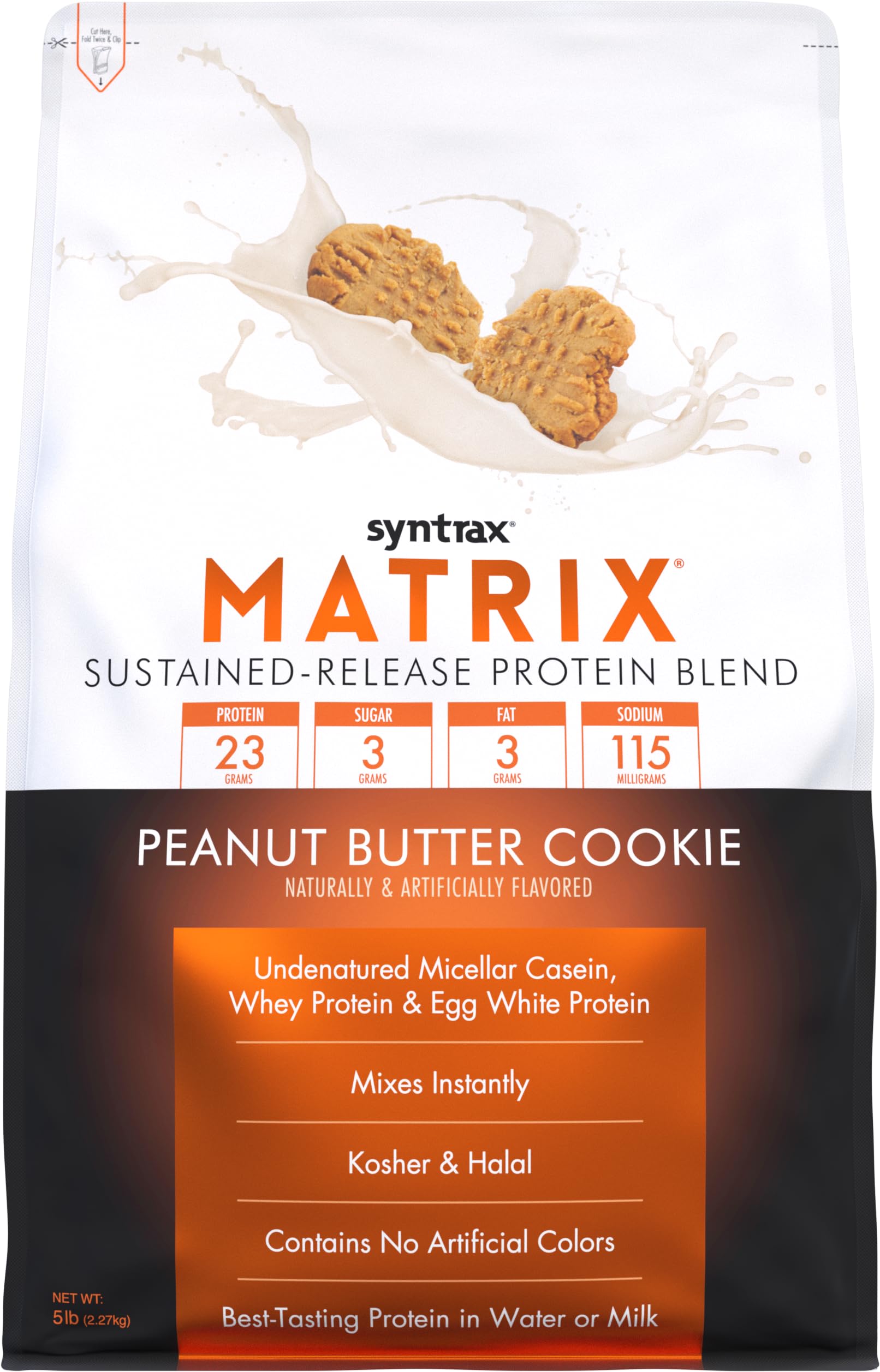 Syntrax Matrix Whey Protein Powder Peanut Butter Cookie, 30 lb, 480 Servings